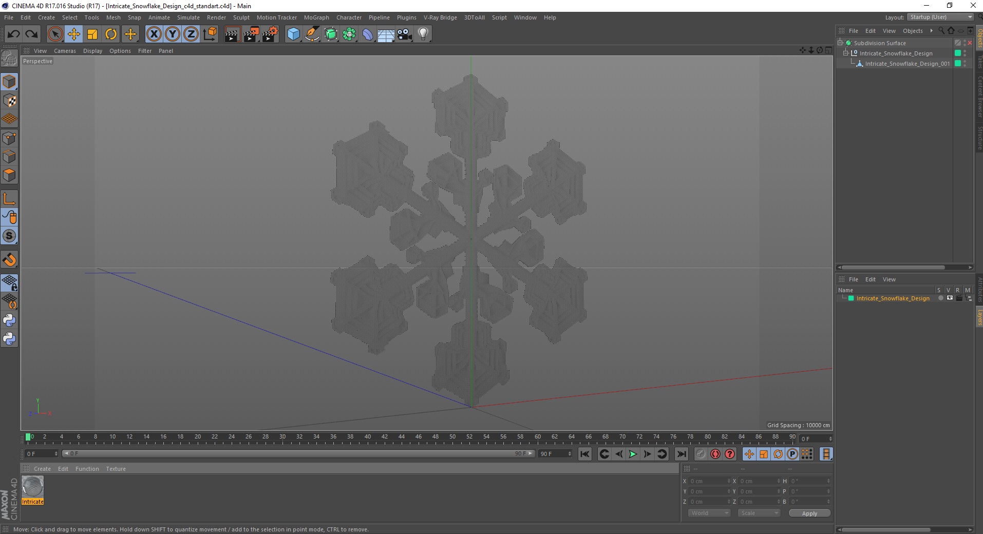 3D Intricate Snowflake Design