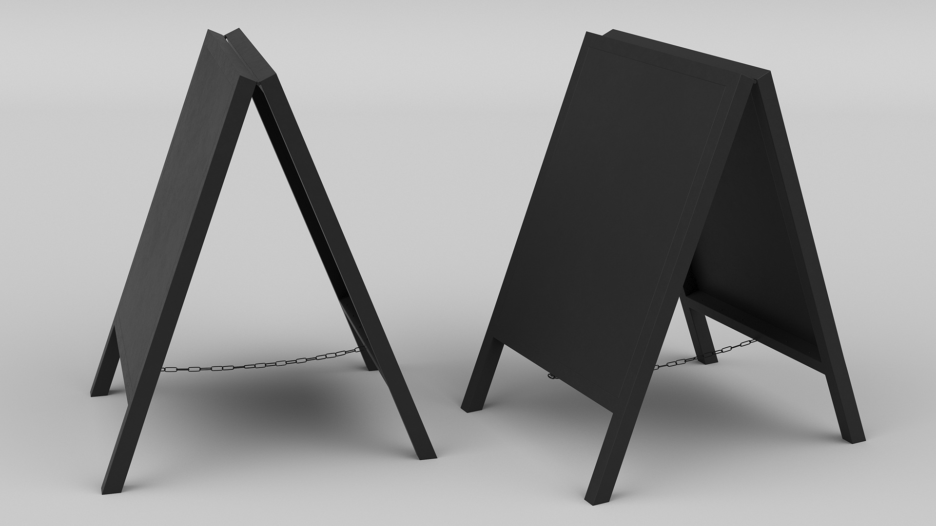 Rustic Chalkboard Sign Black Clear 3D model