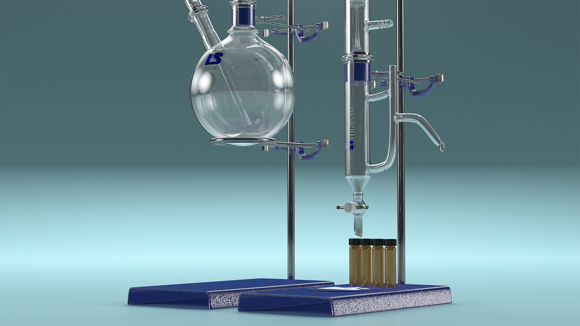 3D Steam Distillation Laboratory Kit model