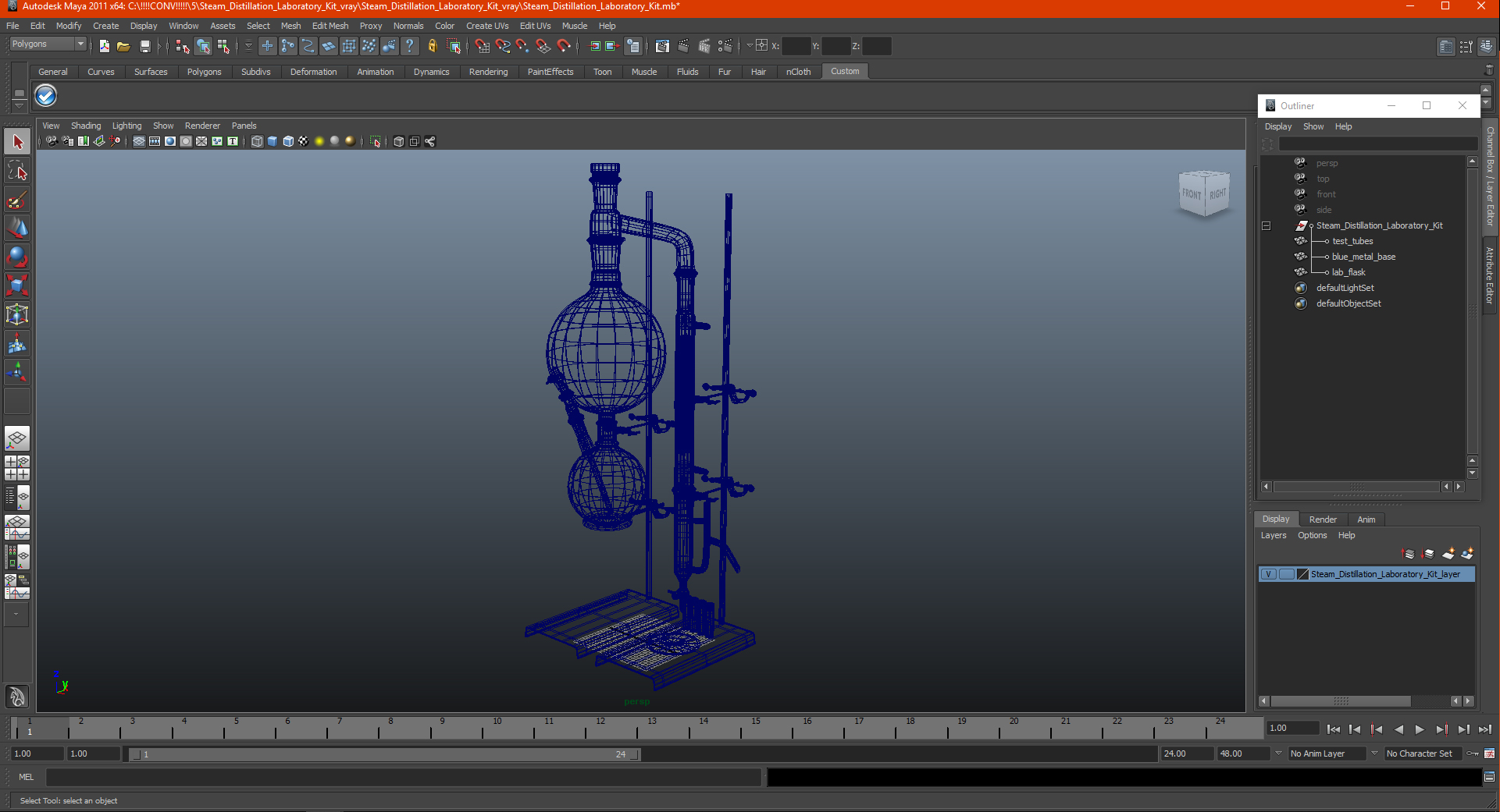 3D Steam Distillation Laboratory Kit model