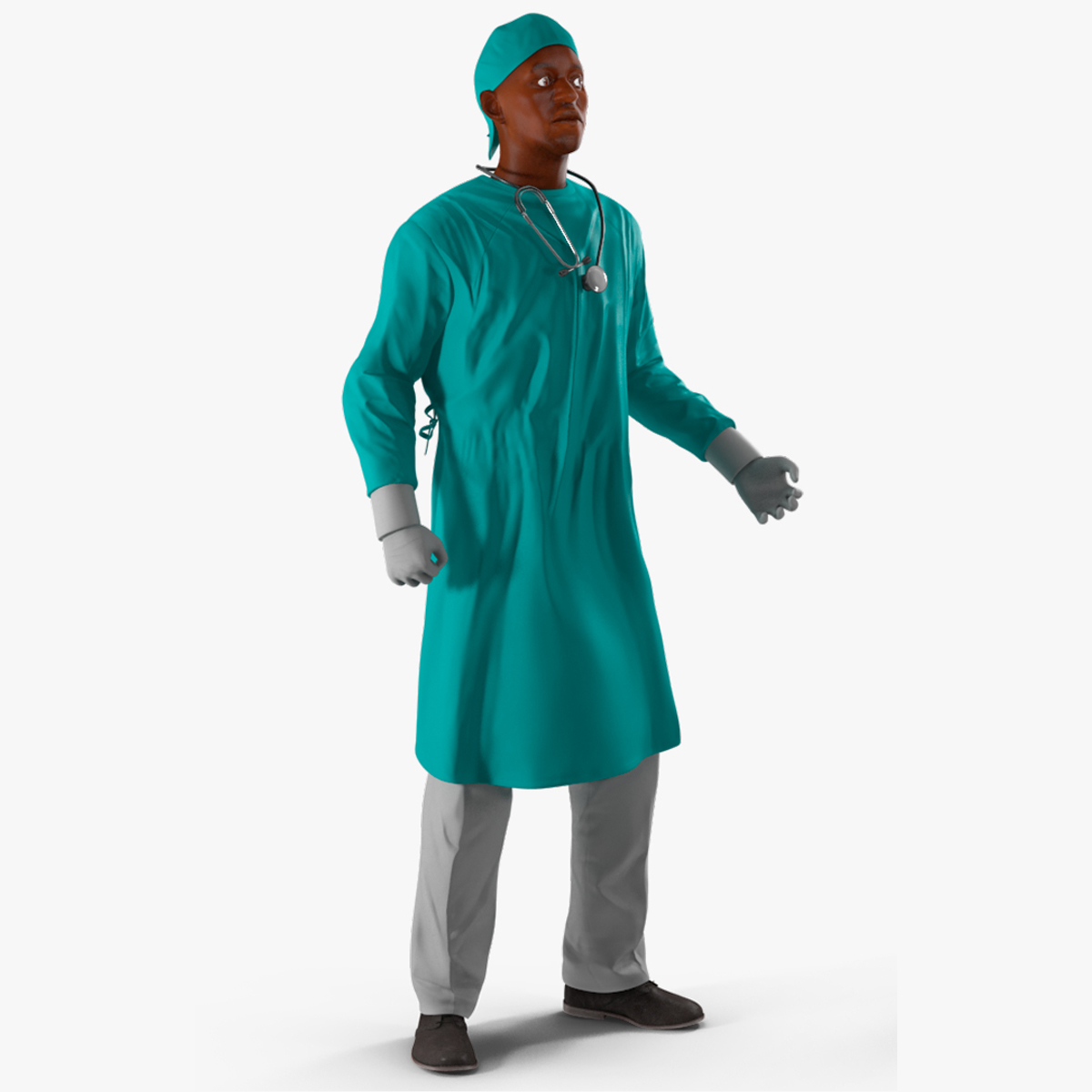 3D African Black Male Doctor Rigged for Cinema 4D