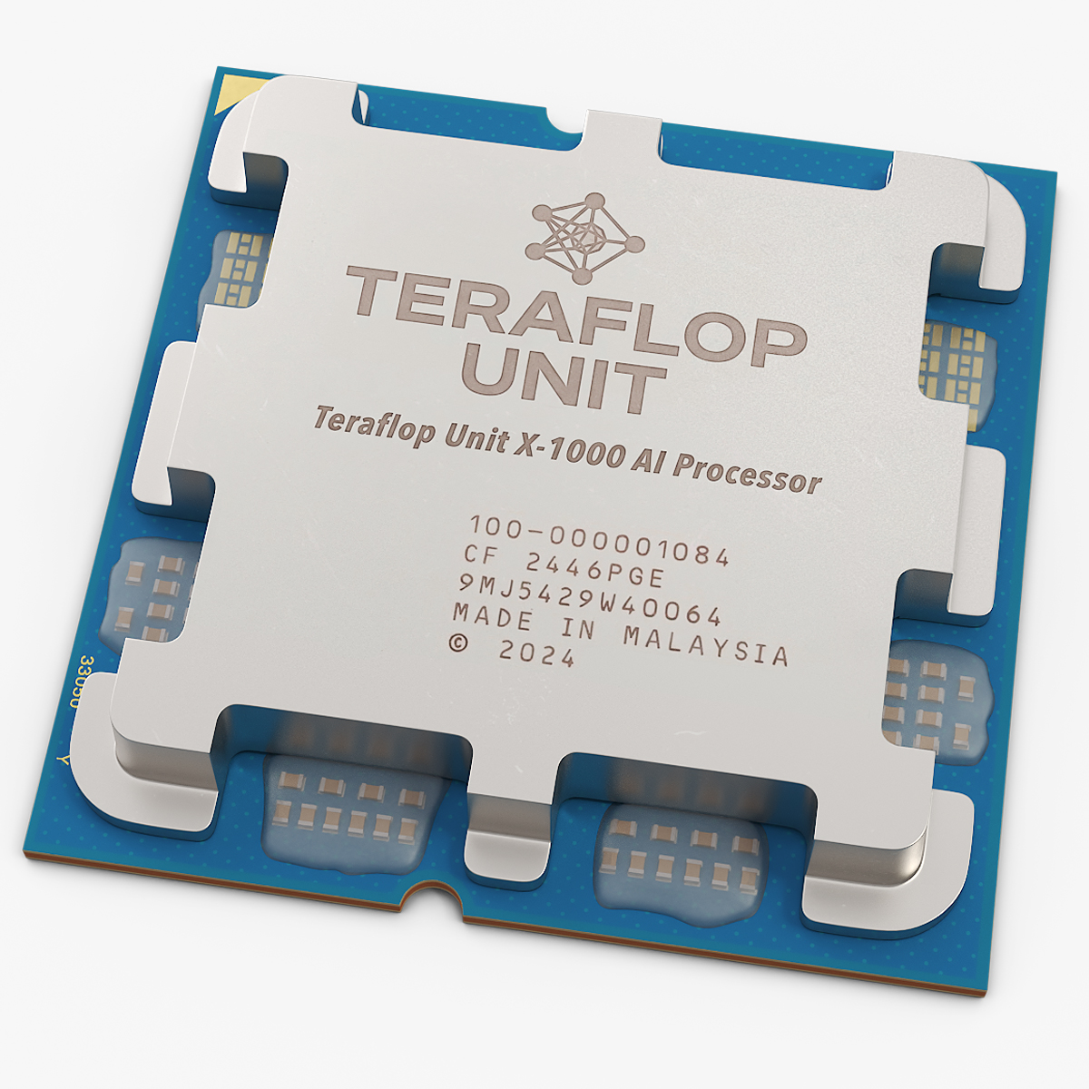 Central Processing Unit Chip Silver