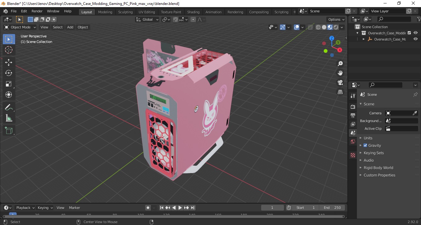 Overwatch Case Modding Gaming PC Pink 3D