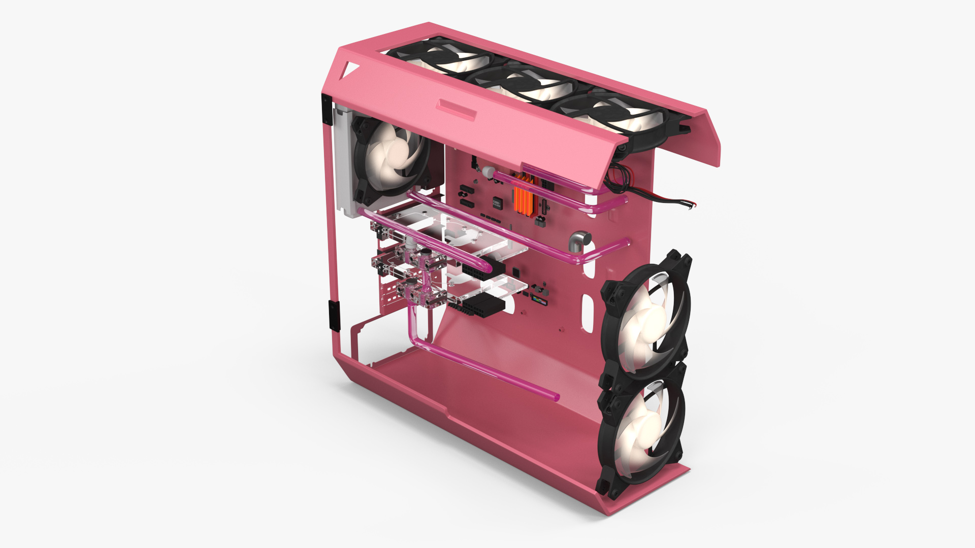 Overwatch Case Modding Gaming PC Pink 3D