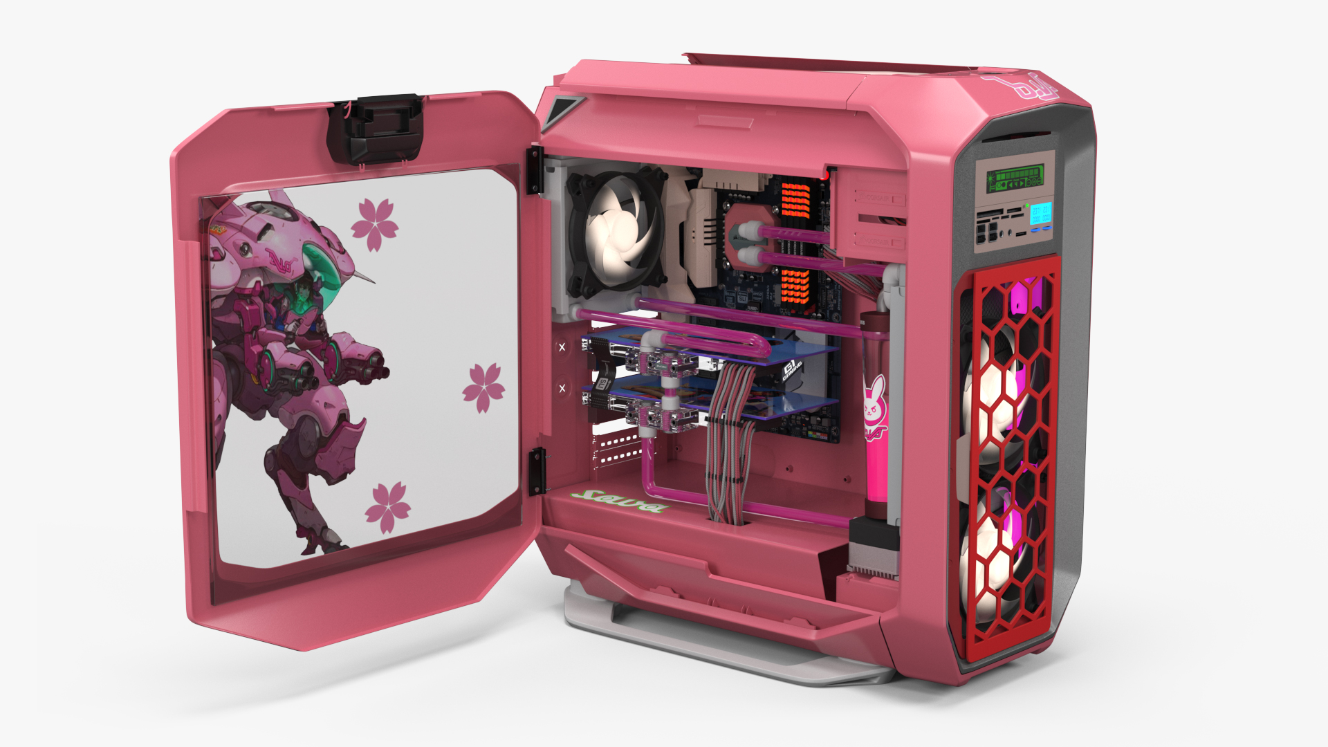 Overwatch Case Modding Gaming PC Pink 3D