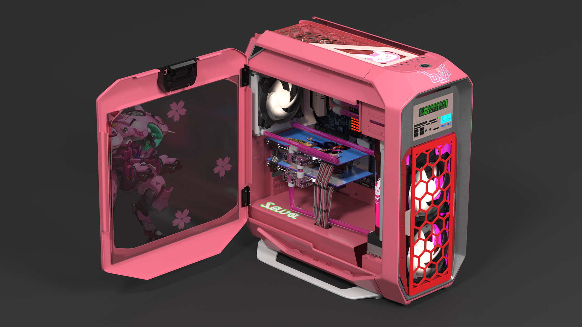 Overwatch Case Modding Gaming PC Pink 3D