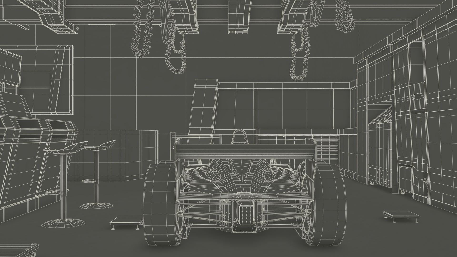 Motorsport Workshop and Formula E Race Car 3D