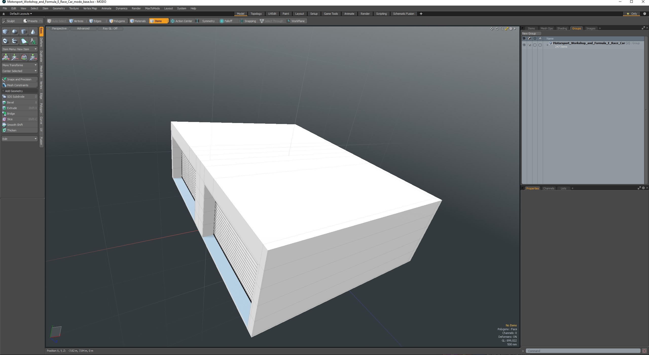 Motorsport Workshop and Formula E Race Car 3D