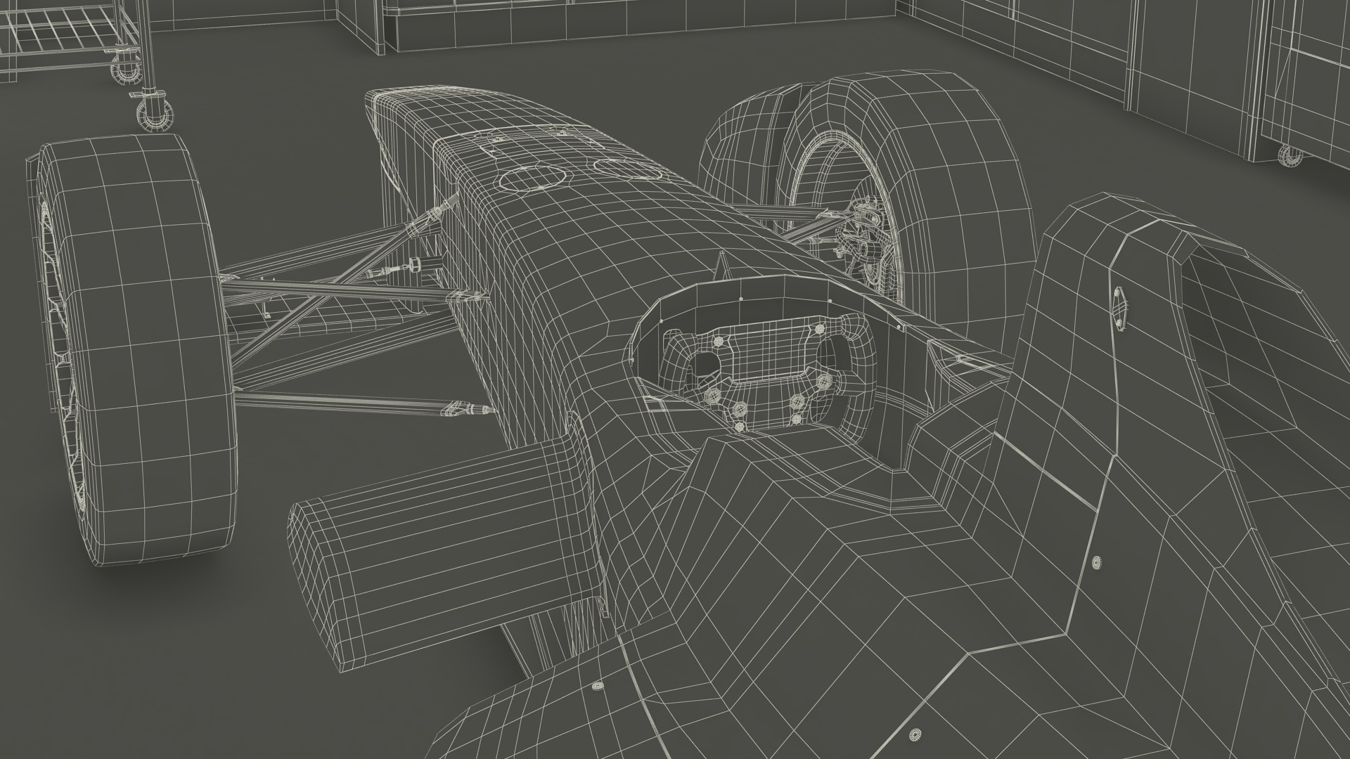 Motorsport Workshop and Formula E Race Car 3D