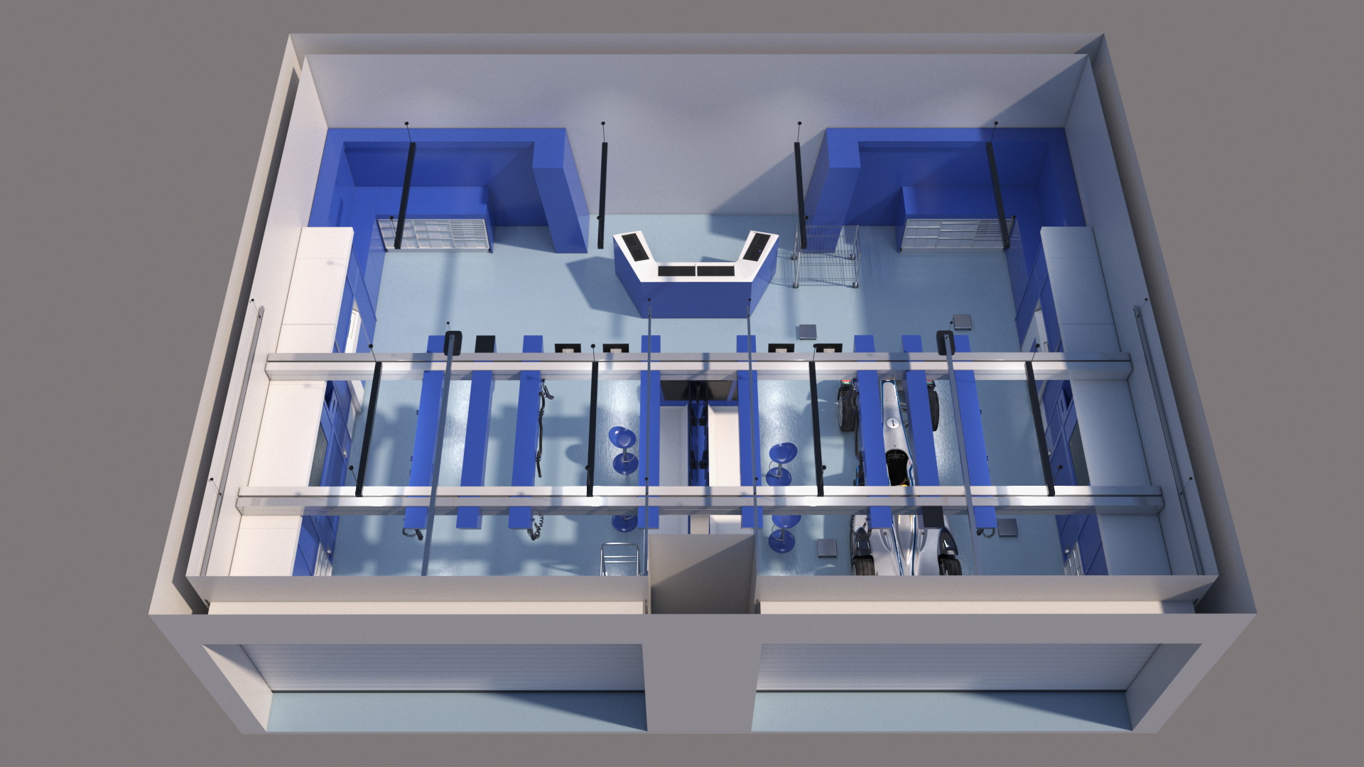 Motorsport Workshop and Formula E Race Car 3D