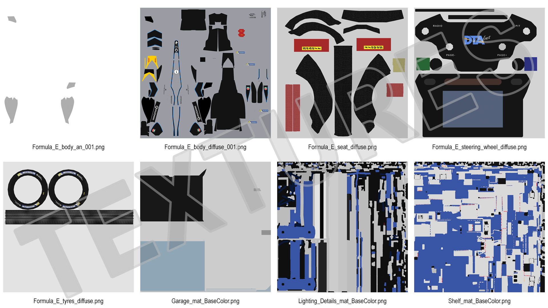 Motorsport Workshop and Formula E Race Car 3D