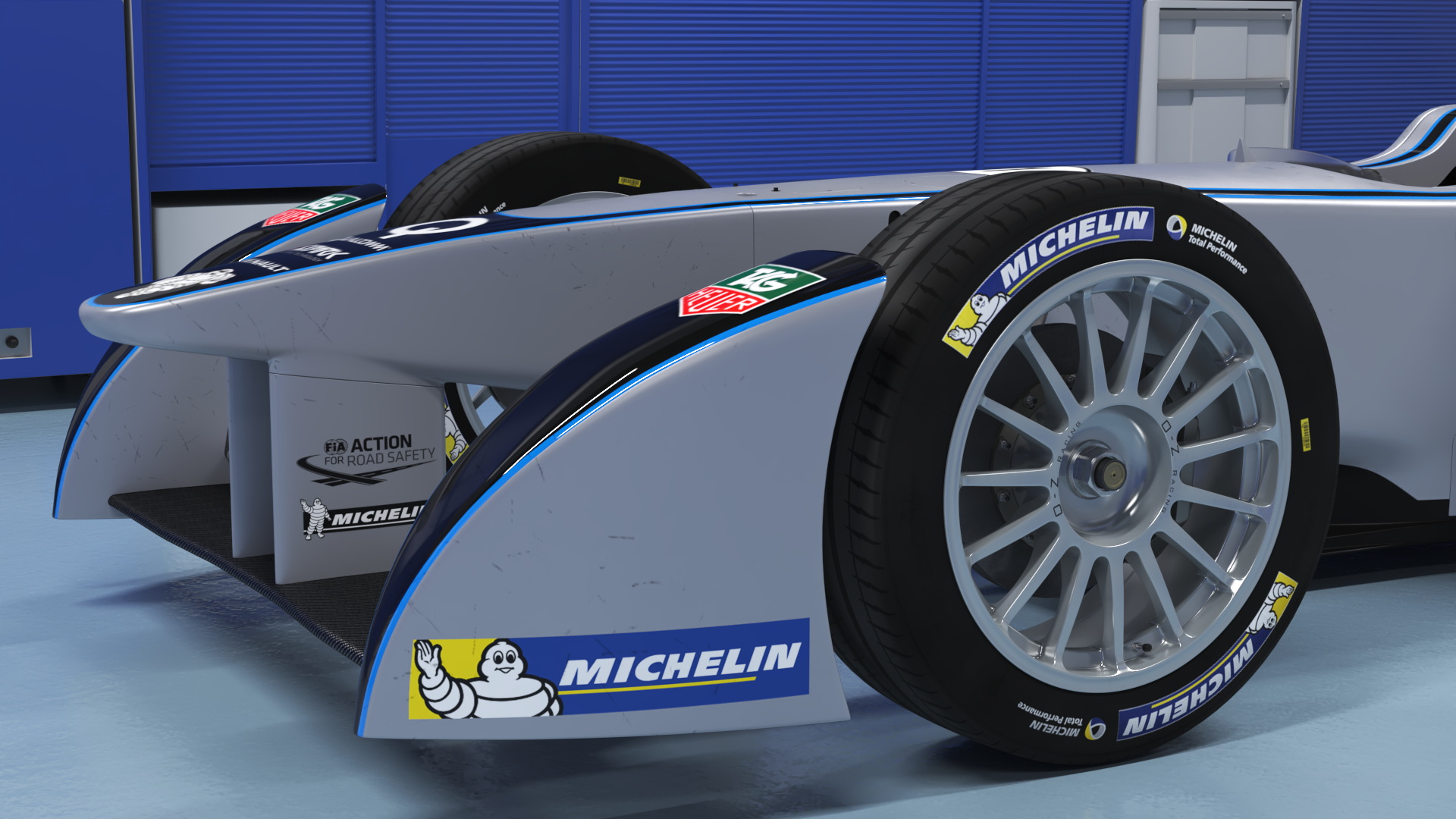 Motorsport Workshop and Formula E Race Car 3D