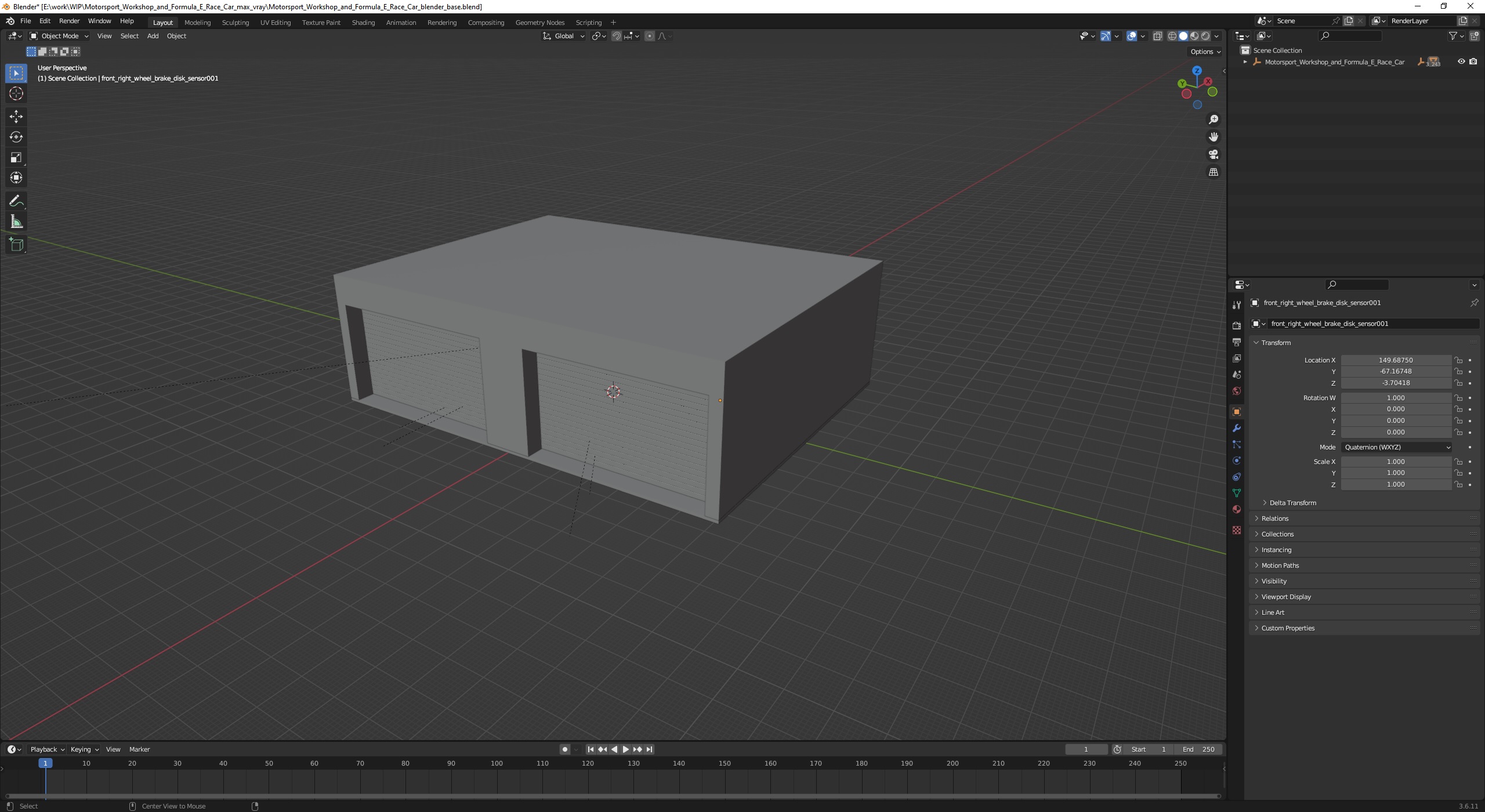 Motorsport Workshop and Formula E Race Car 3D