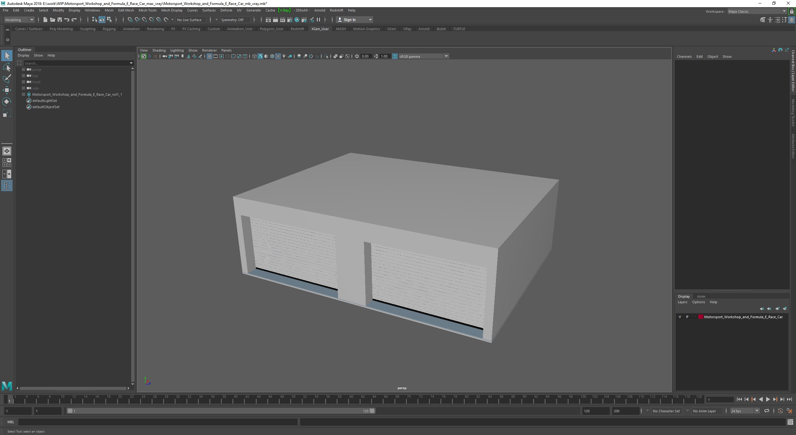 Motorsport Workshop and Formula E Race Car 3D
