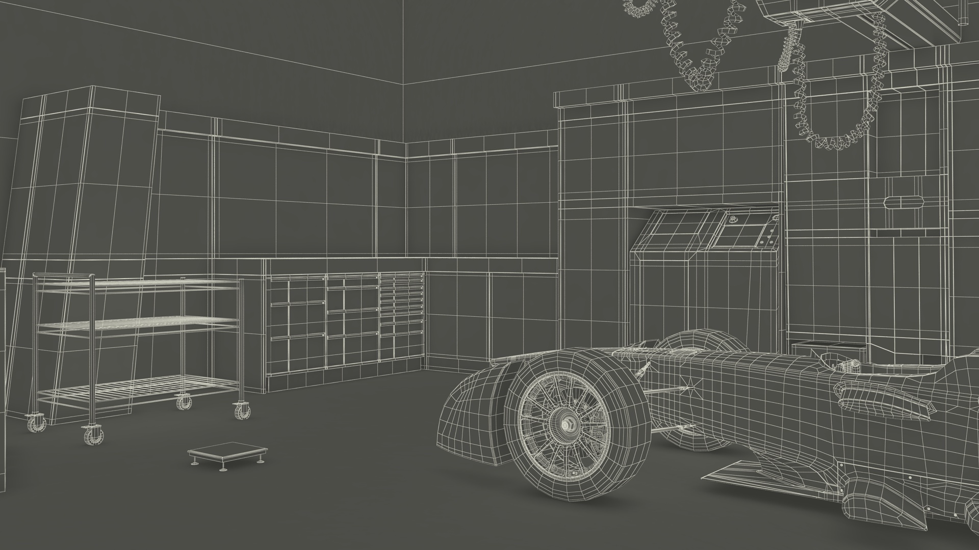 Motorsport Workshop and Formula E Race Car 3D