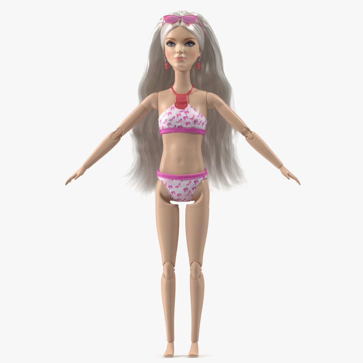 3D Barbie Doll Swimsuit Rigged for Maya