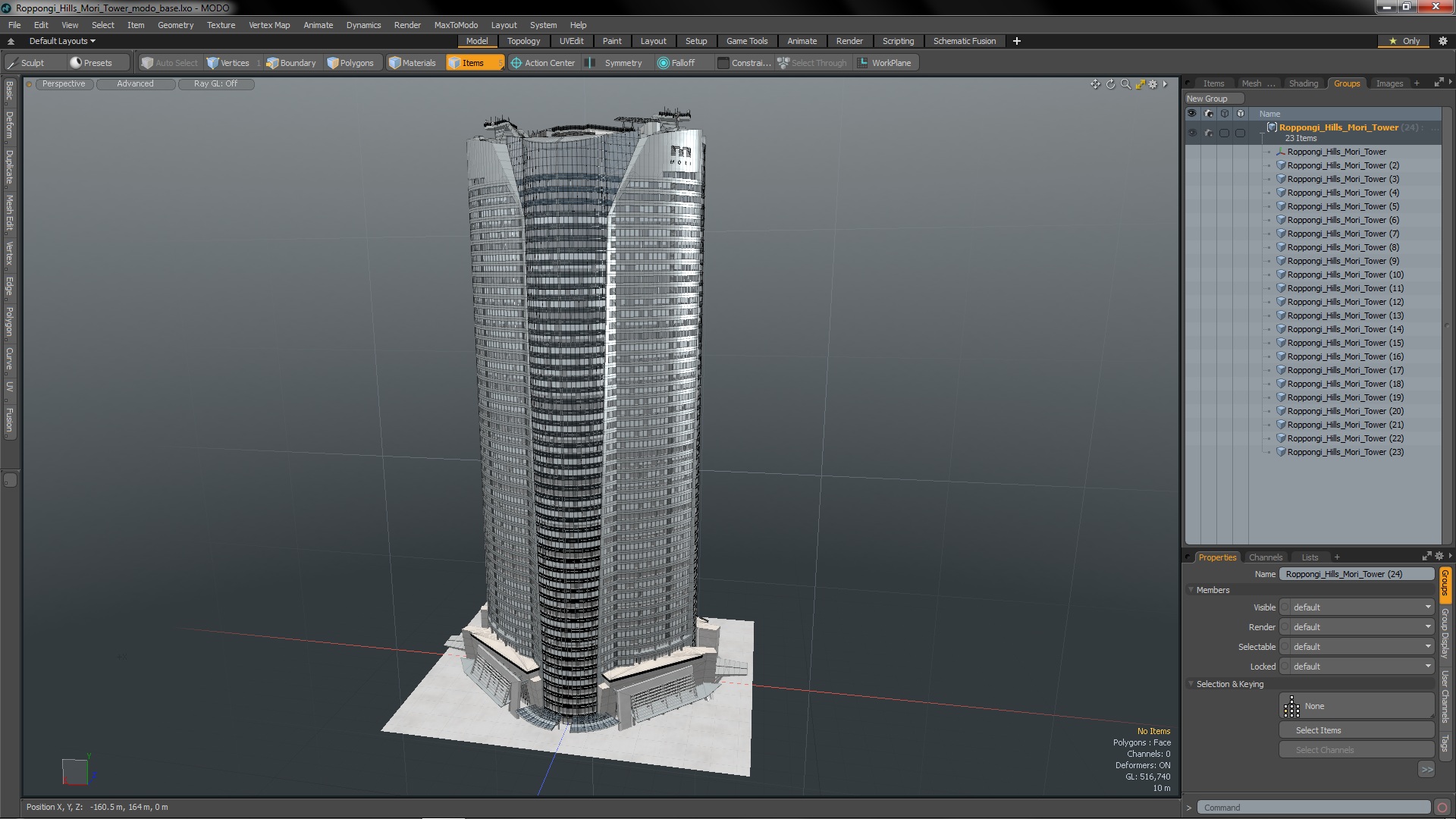 3D model Roppongi Hills Mori Tower