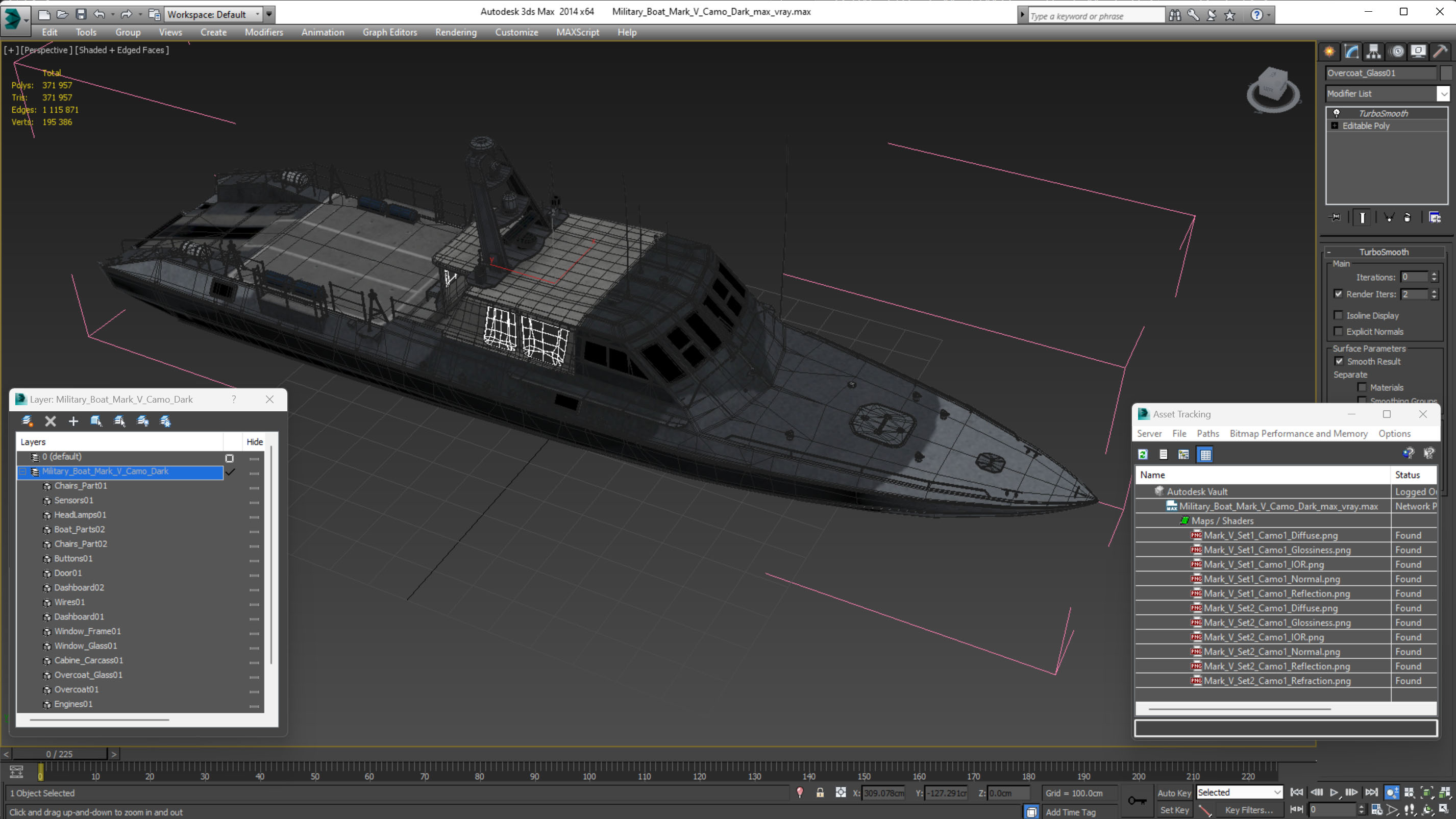 3D model Military Boat Mark V Camo Dark