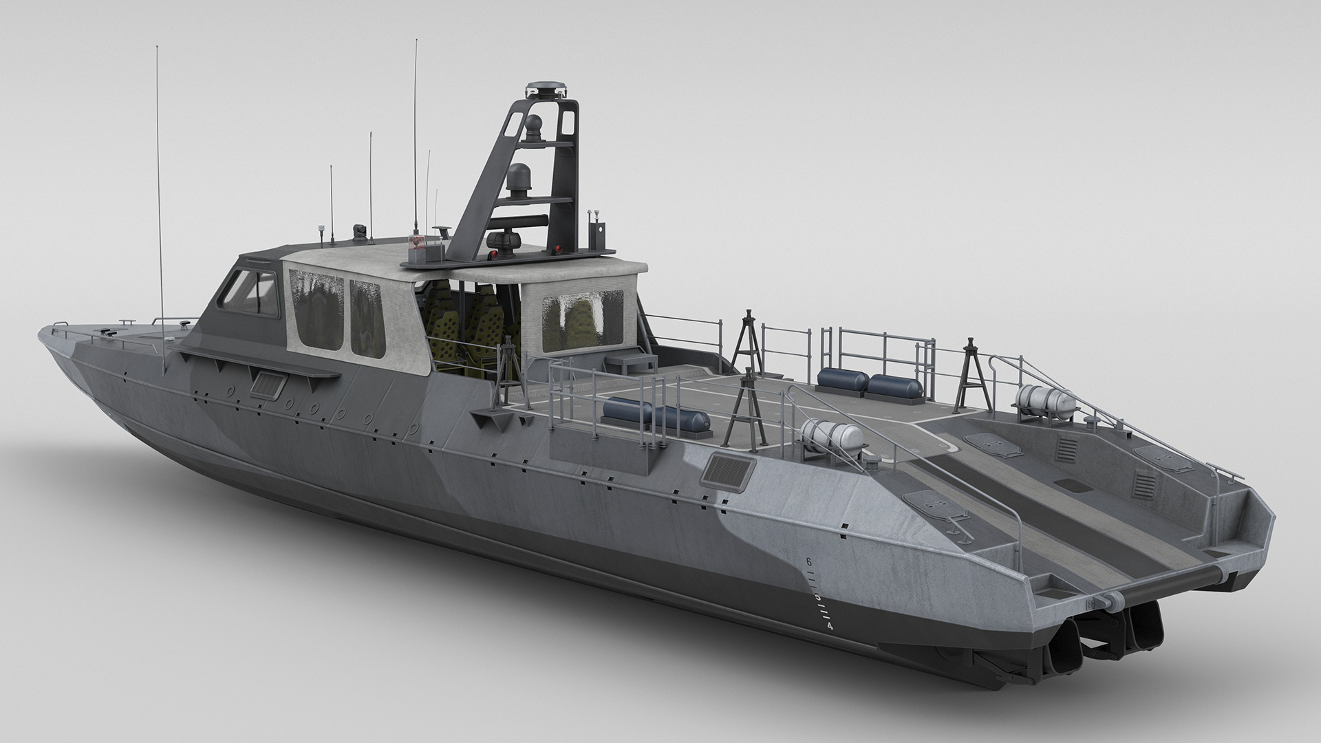 3D model Military Boat Mark V Camo Dark
