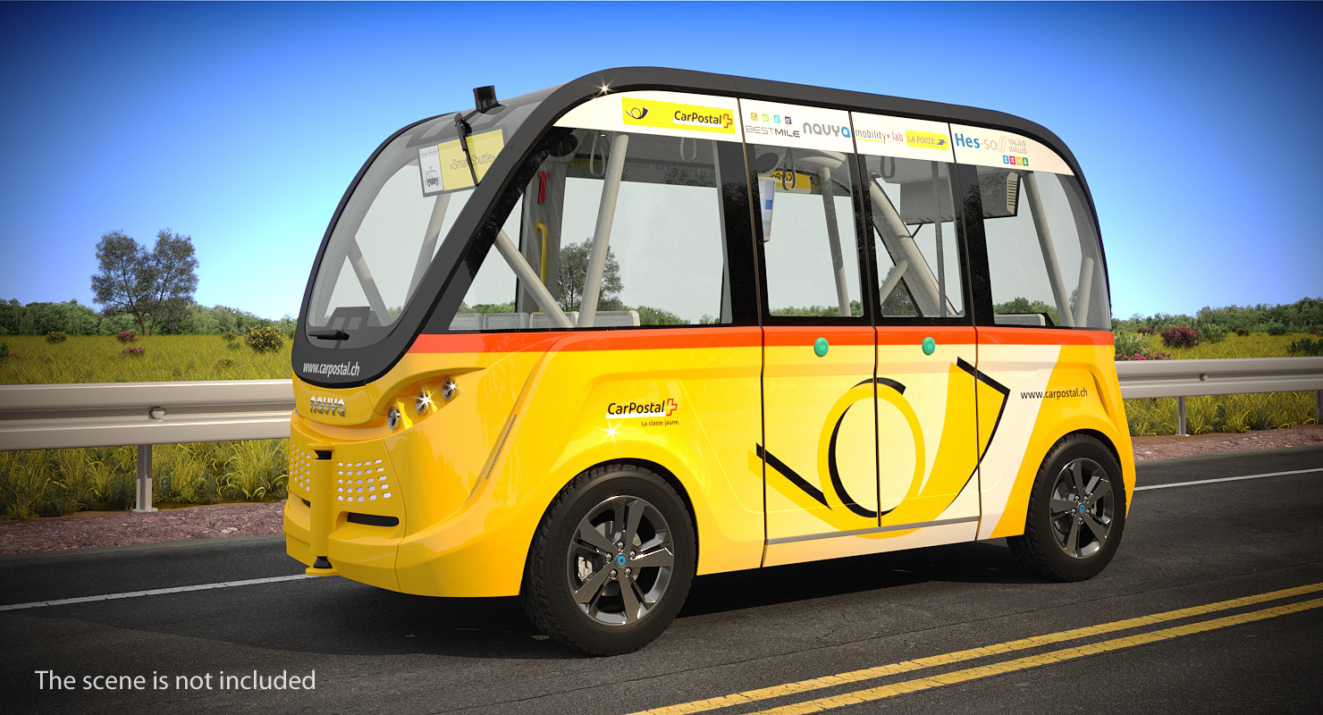 3D model Navya Arma Car Postal Driverless Electric Bus