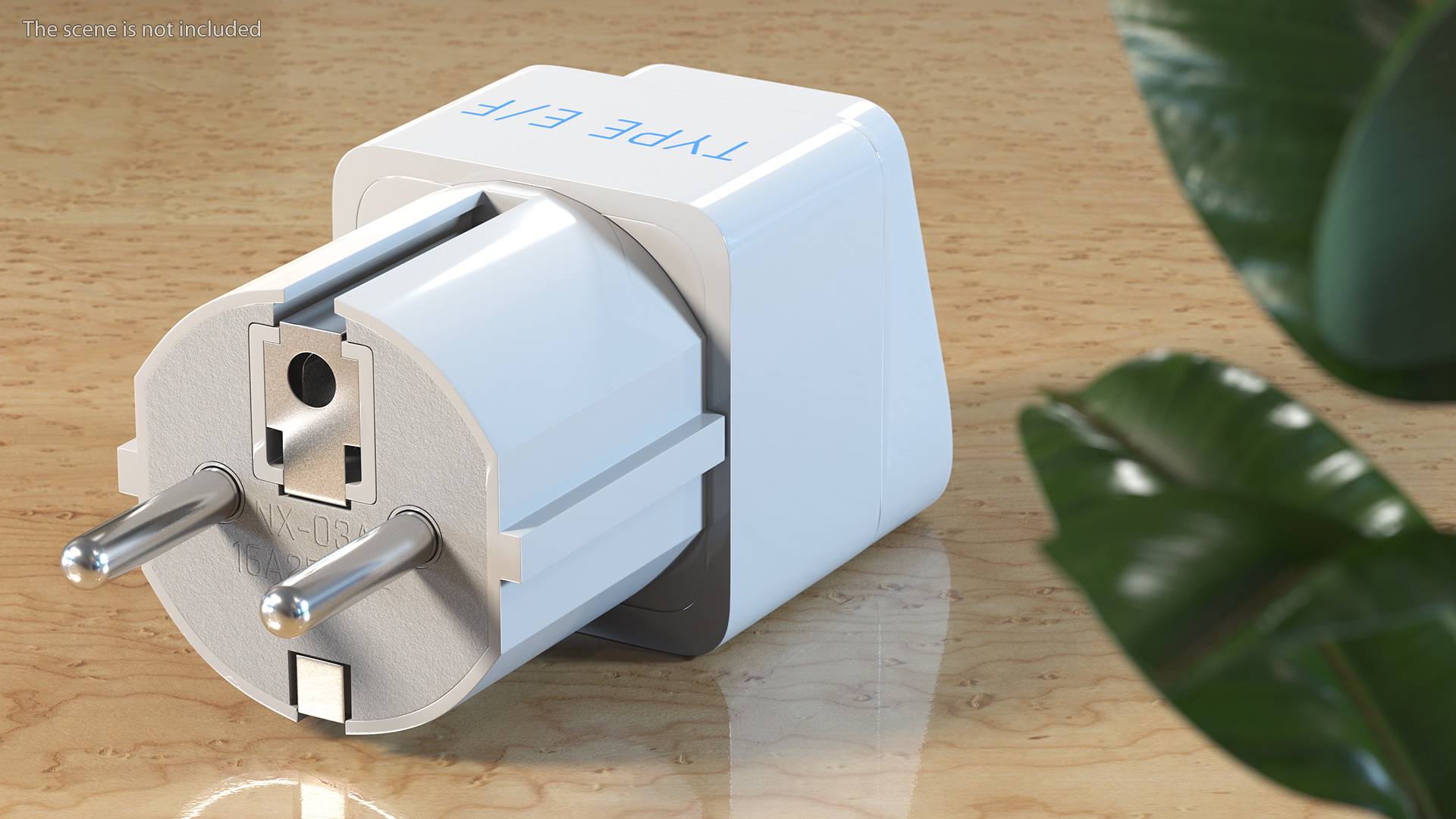 Type E F Universal Plug Adapter White 3D