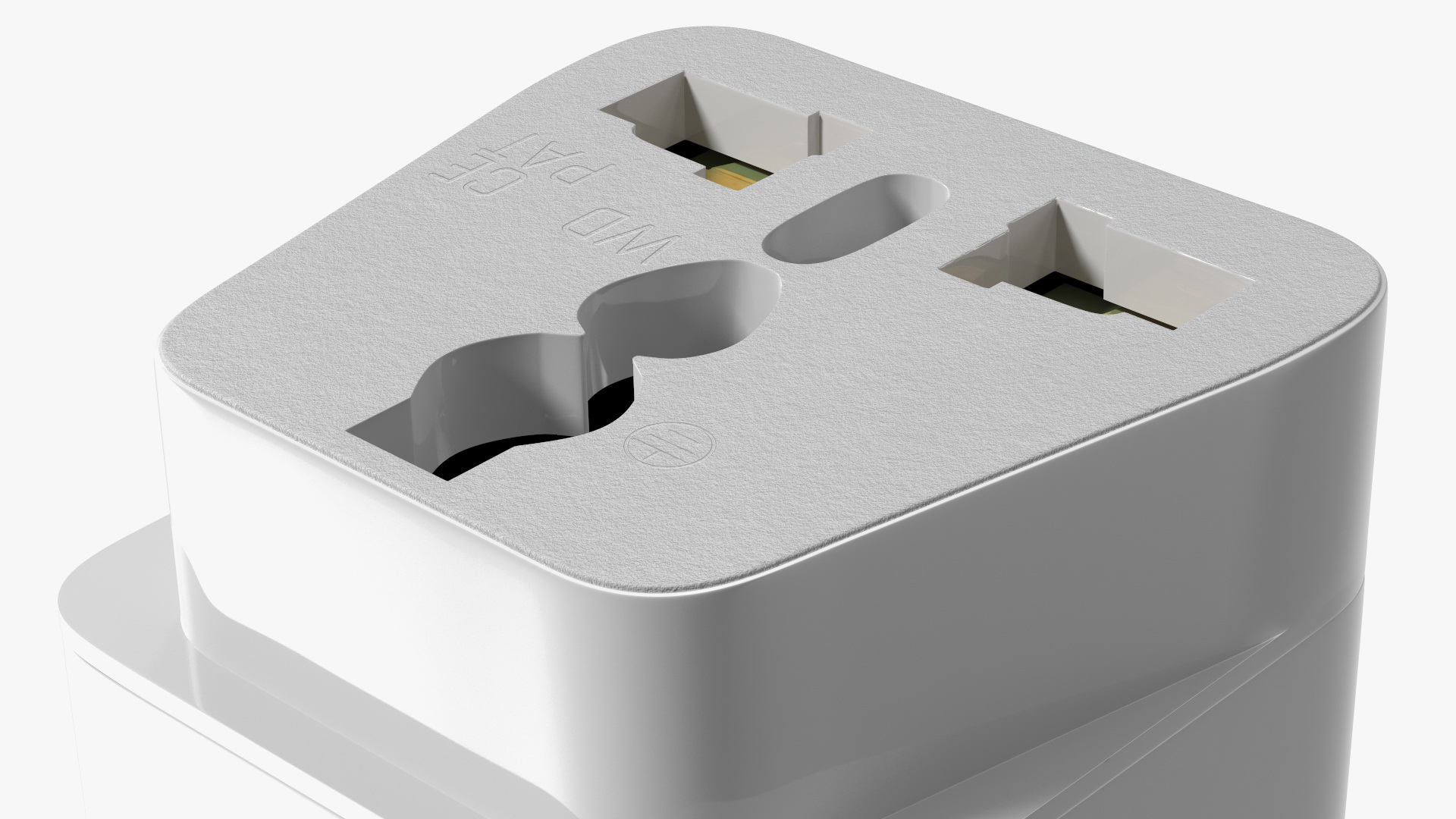 Type E F Universal Plug Adapter White 3D