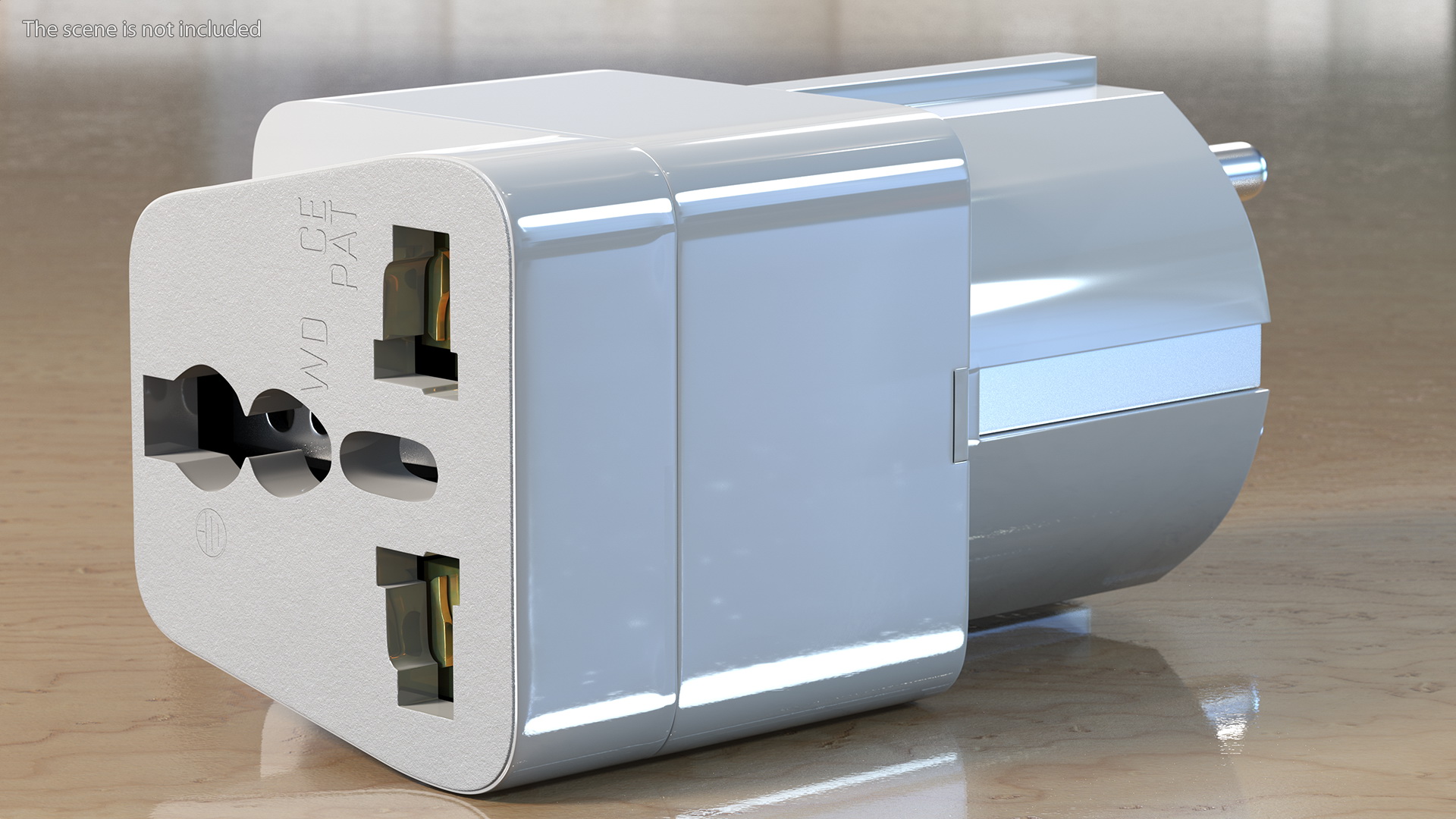 Type E F Universal Plug Adapter White 3D