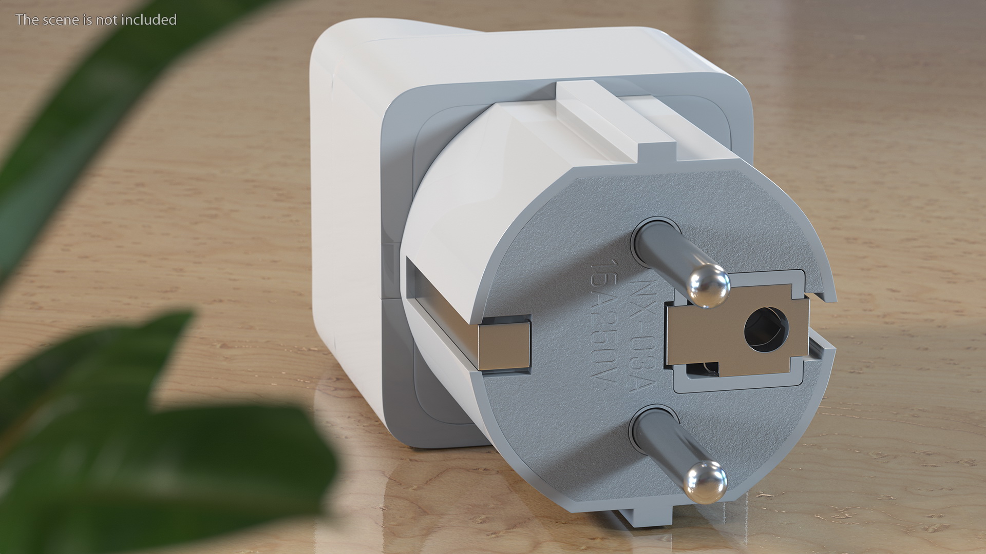 Type E F Universal Plug Adapter White 3D