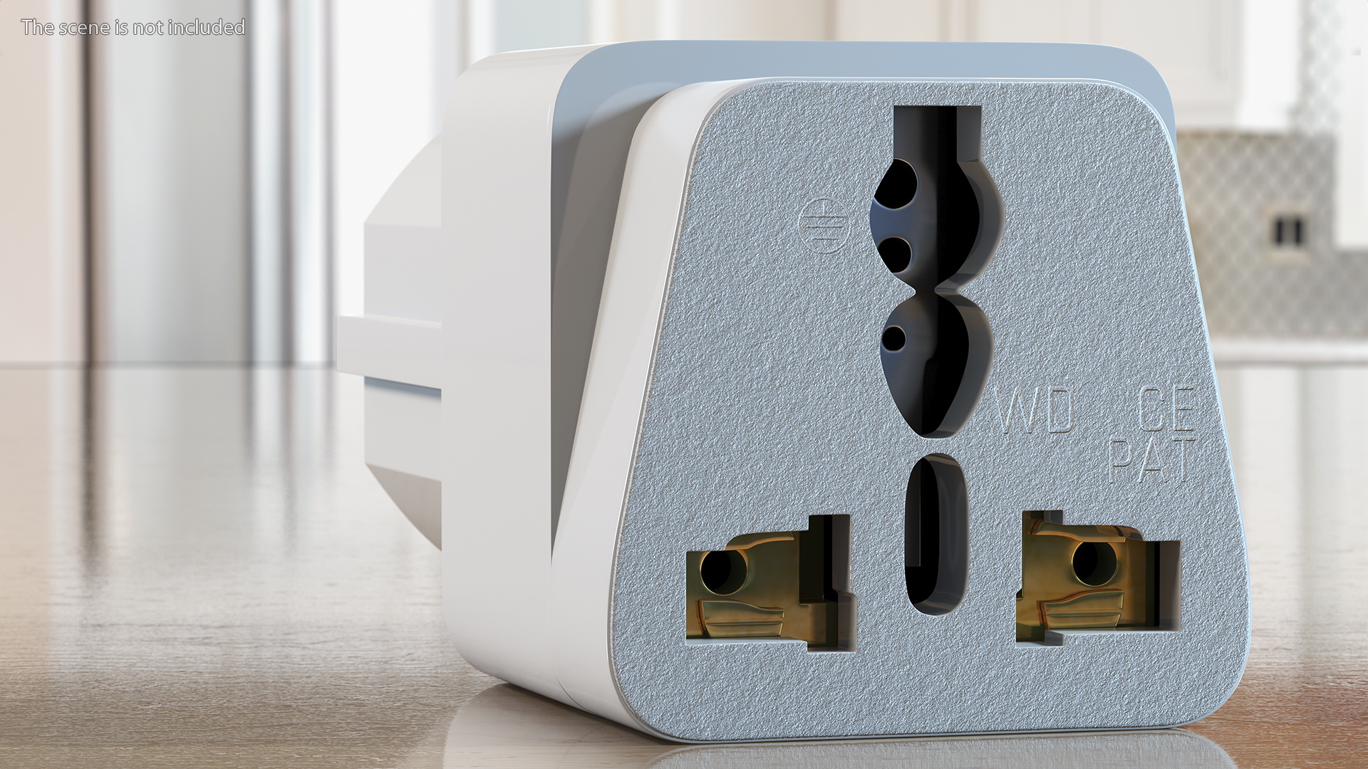 Type E F Universal Plug Adapter White 3D