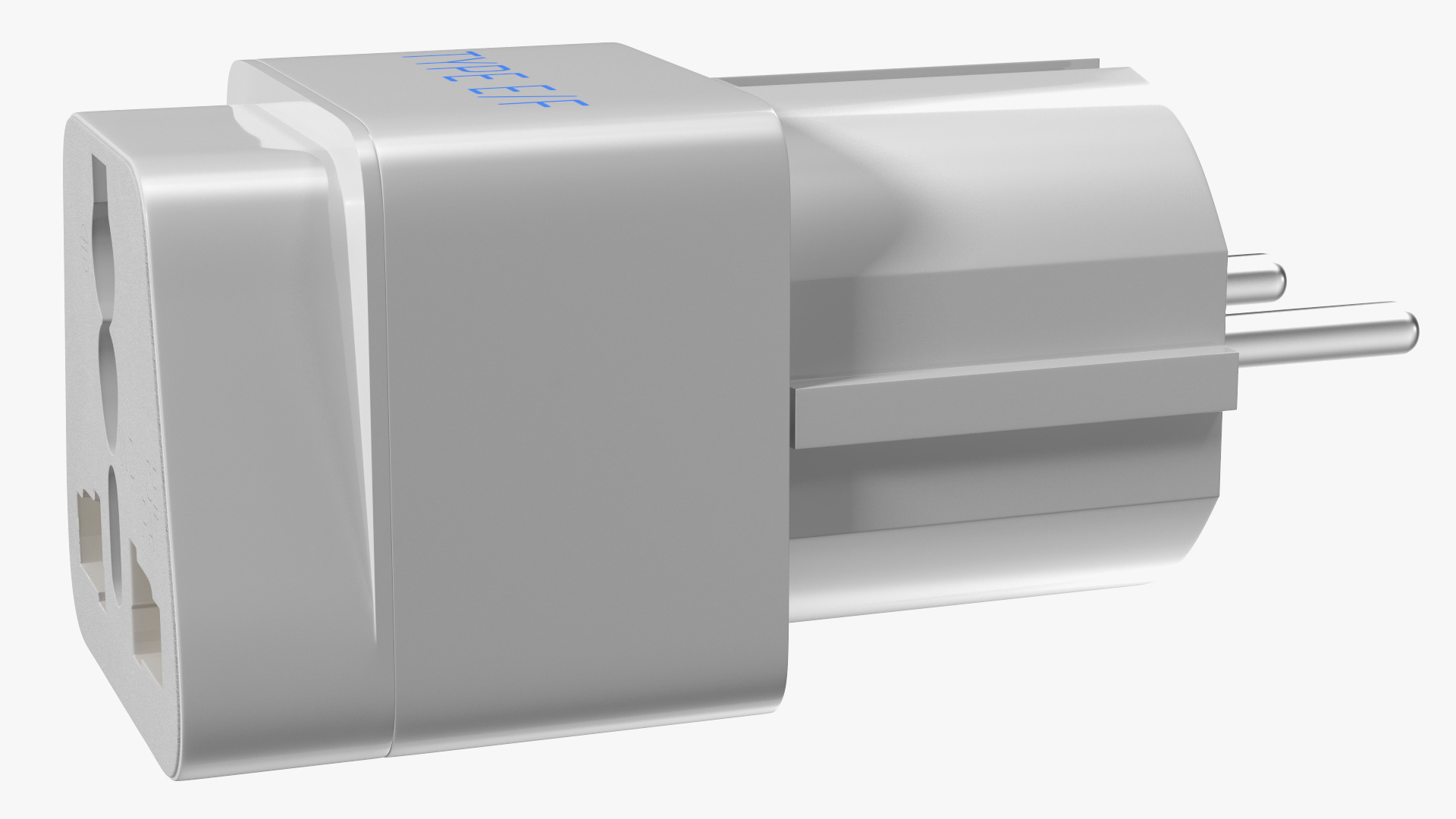 Type E F Universal Plug Adapter White 3D