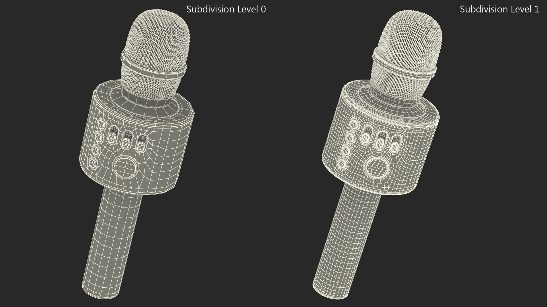 3D model Wireless Microphone Bonaok for Karaoke Silver