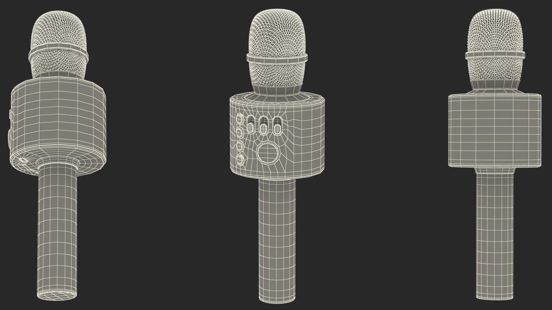 3D model Wireless Microphone Bonaok for Karaoke Silver