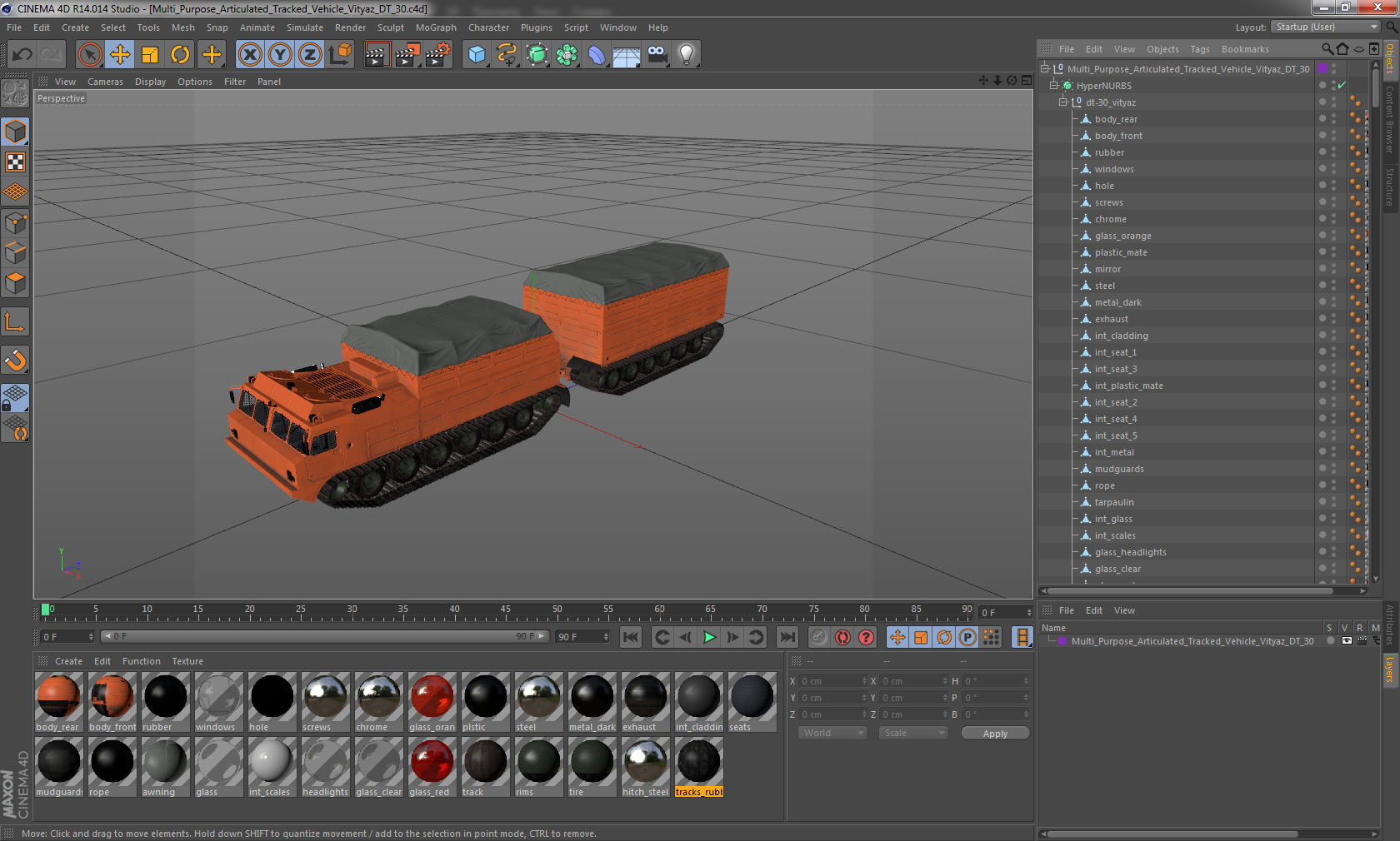 Multi Purpose Articulated Tracked Vehicle Vityaz DT 30 3D model