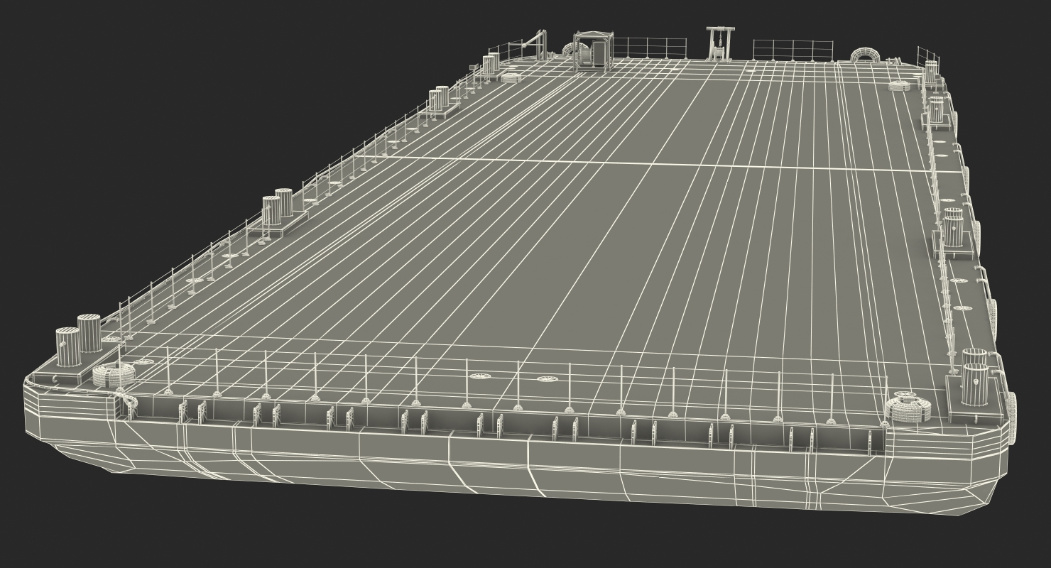 3D Pontoon Barge model