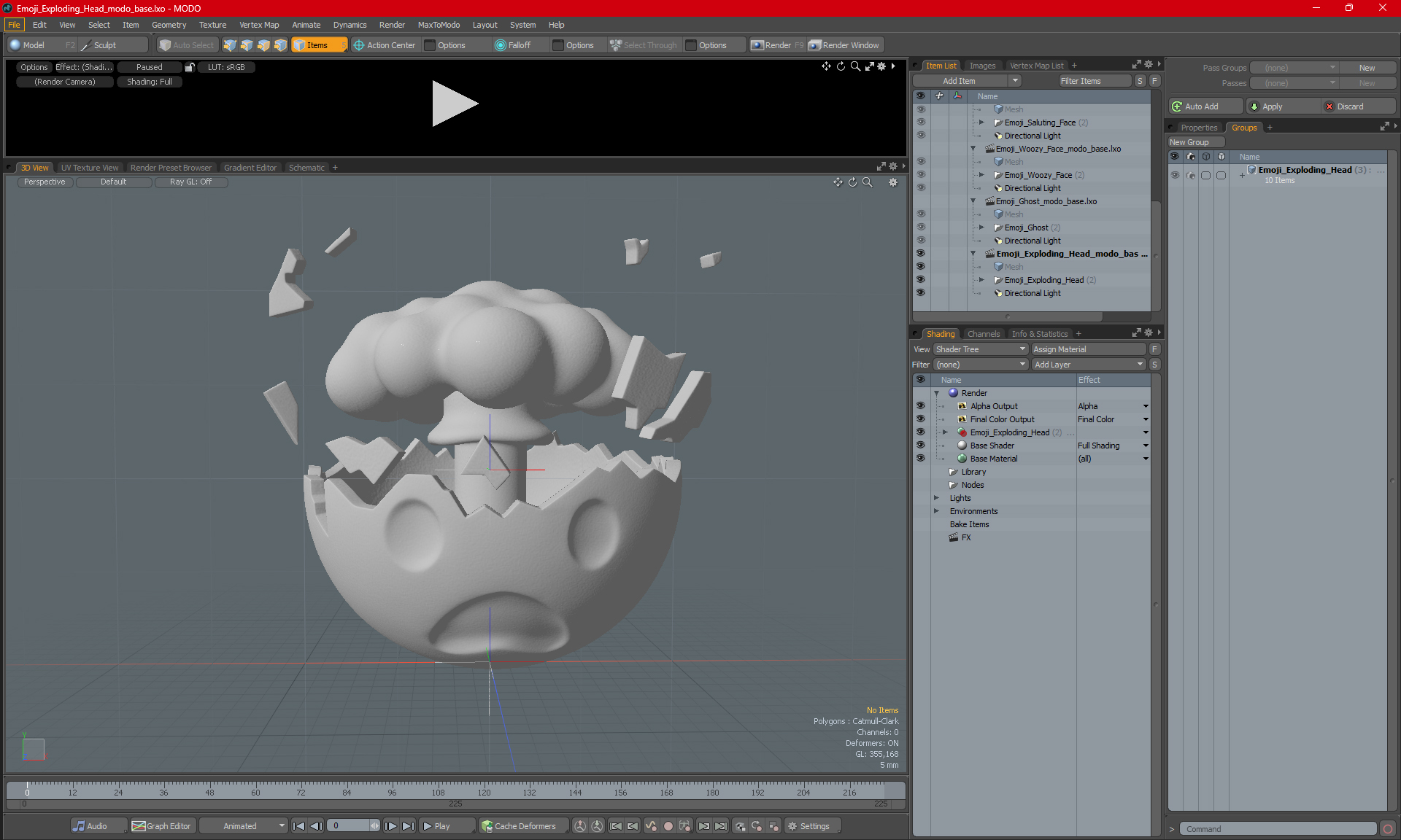 3D model Emoji Exploding Head