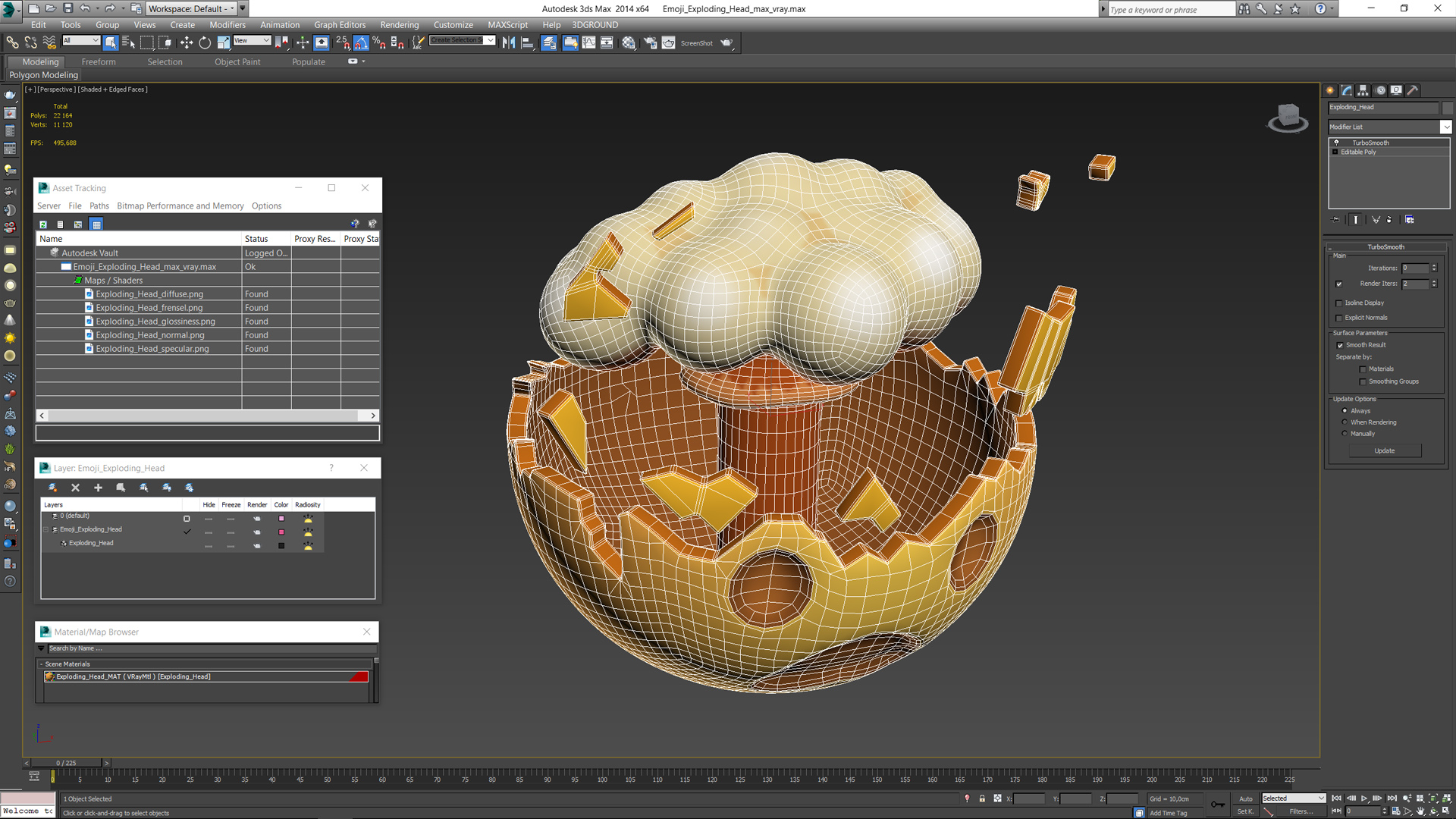 3D model Emoji Exploding Head