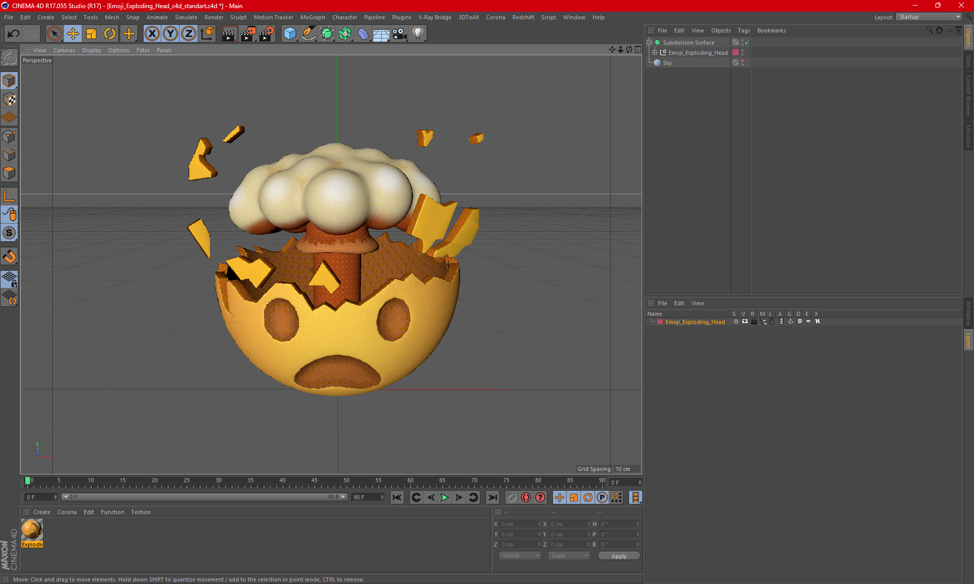 3D model Emoji Exploding Head