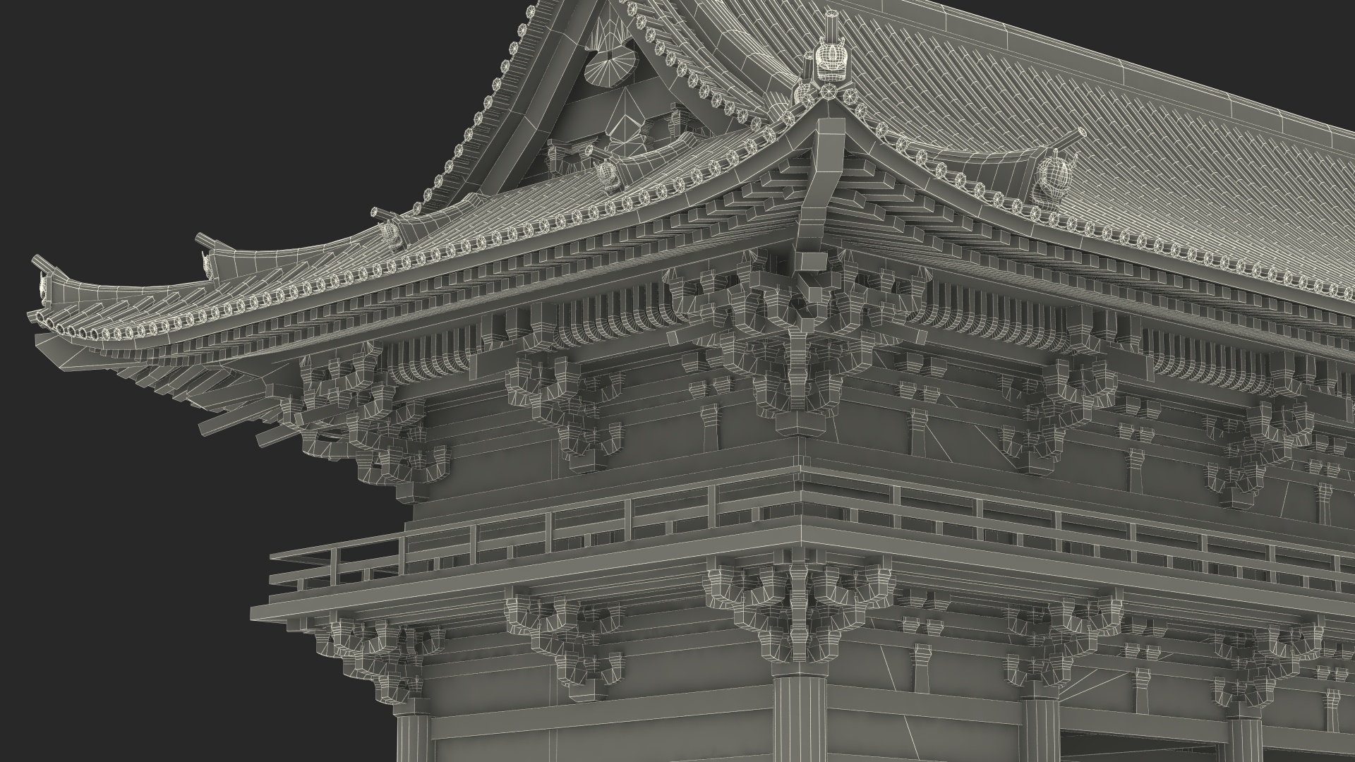 3D model Buddhist Temple Gate