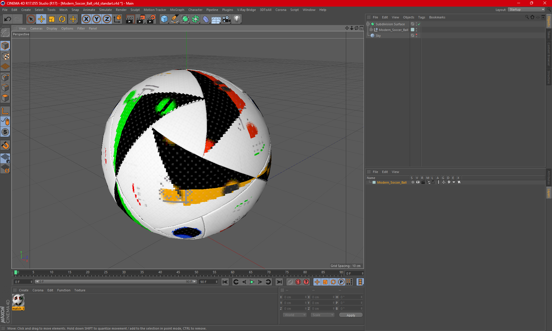 3D Modern Soccer Ball model