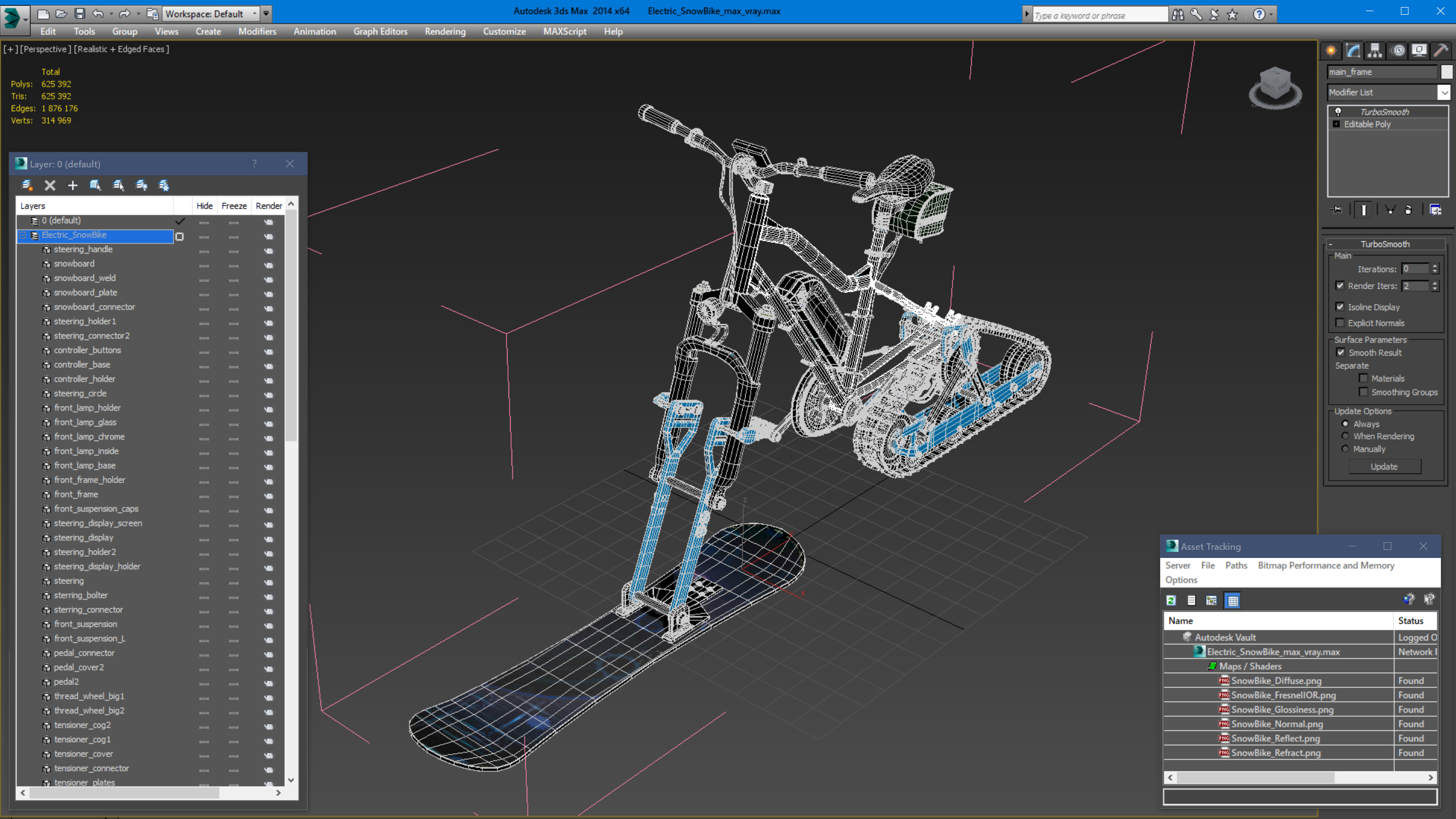 Electric SnowBike 3D