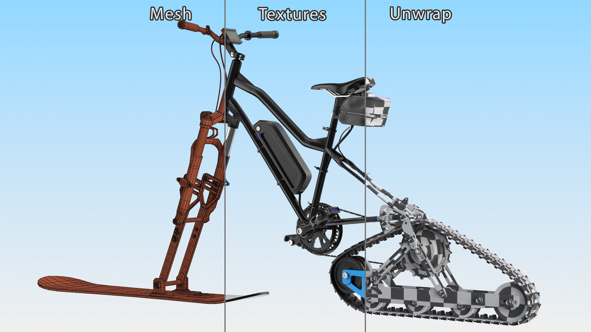 Electric SnowBike 3D