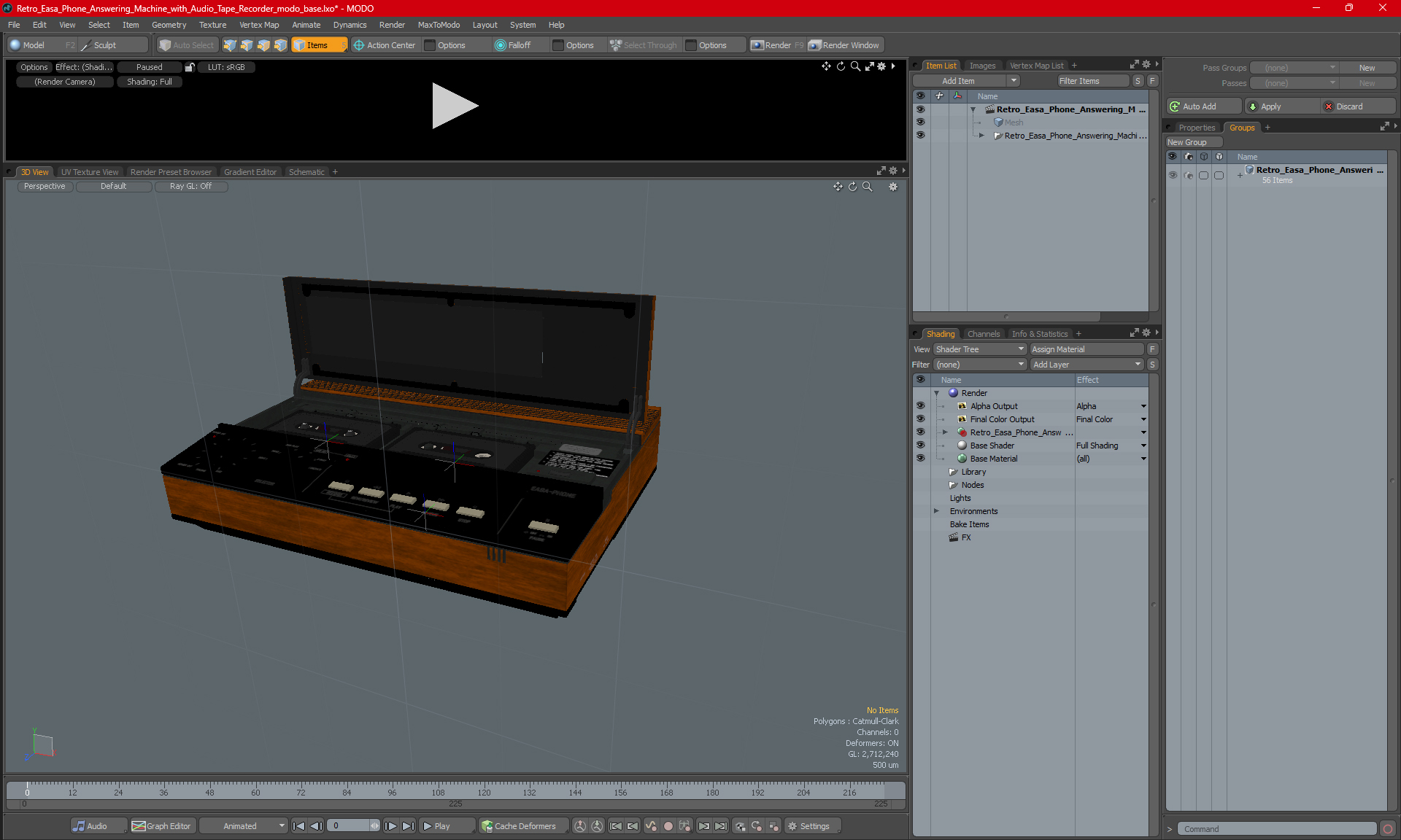 Retro Easa Phone Answering Machine with Audio Tape Recorder 3D model