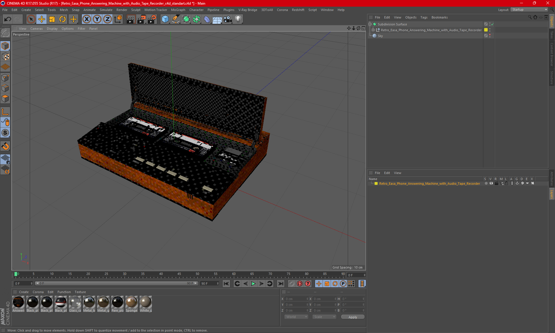 Retro Easa Phone Answering Machine with Audio Tape Recorder 3D model