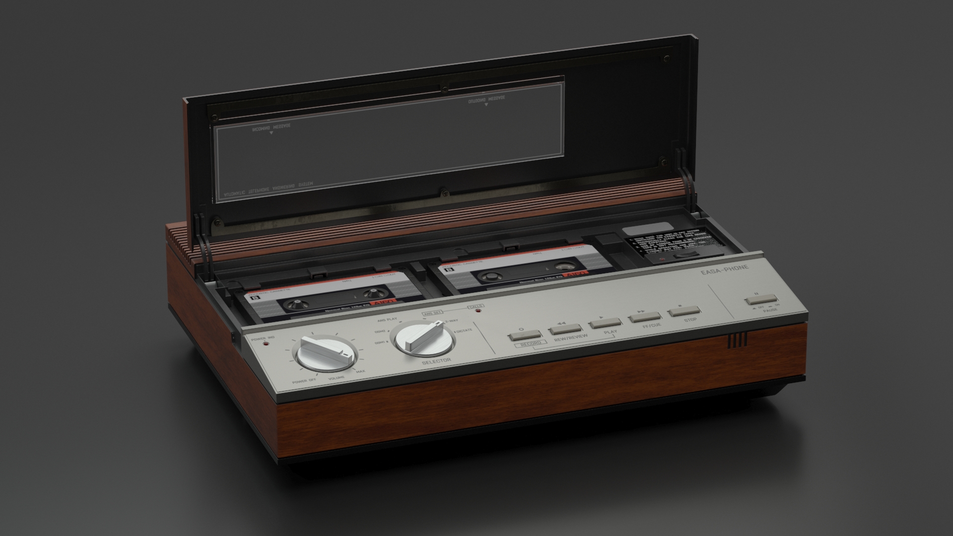 Retro Easa Phone Answering Machine with Audio Tape Recorder 3D model
