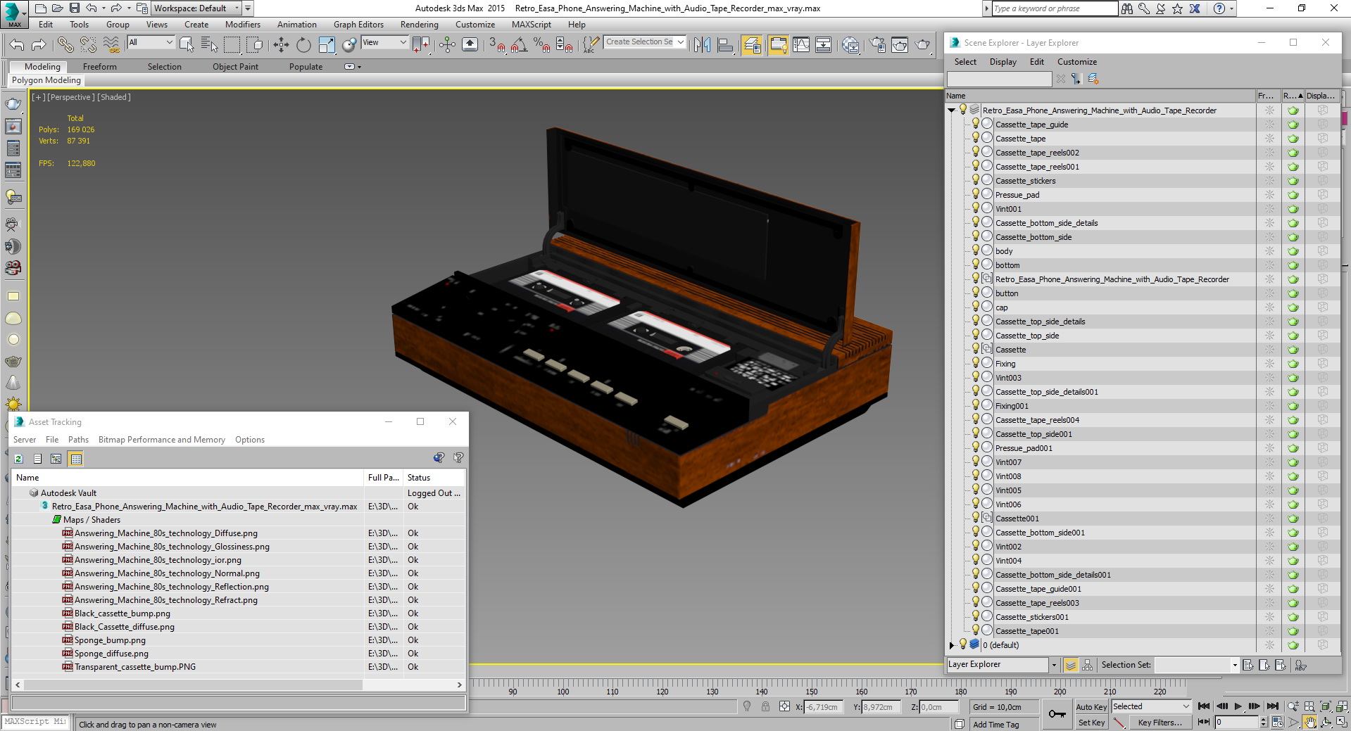 Retro Easa Phone Answering Machine with Audio Tape Recorder 3D model