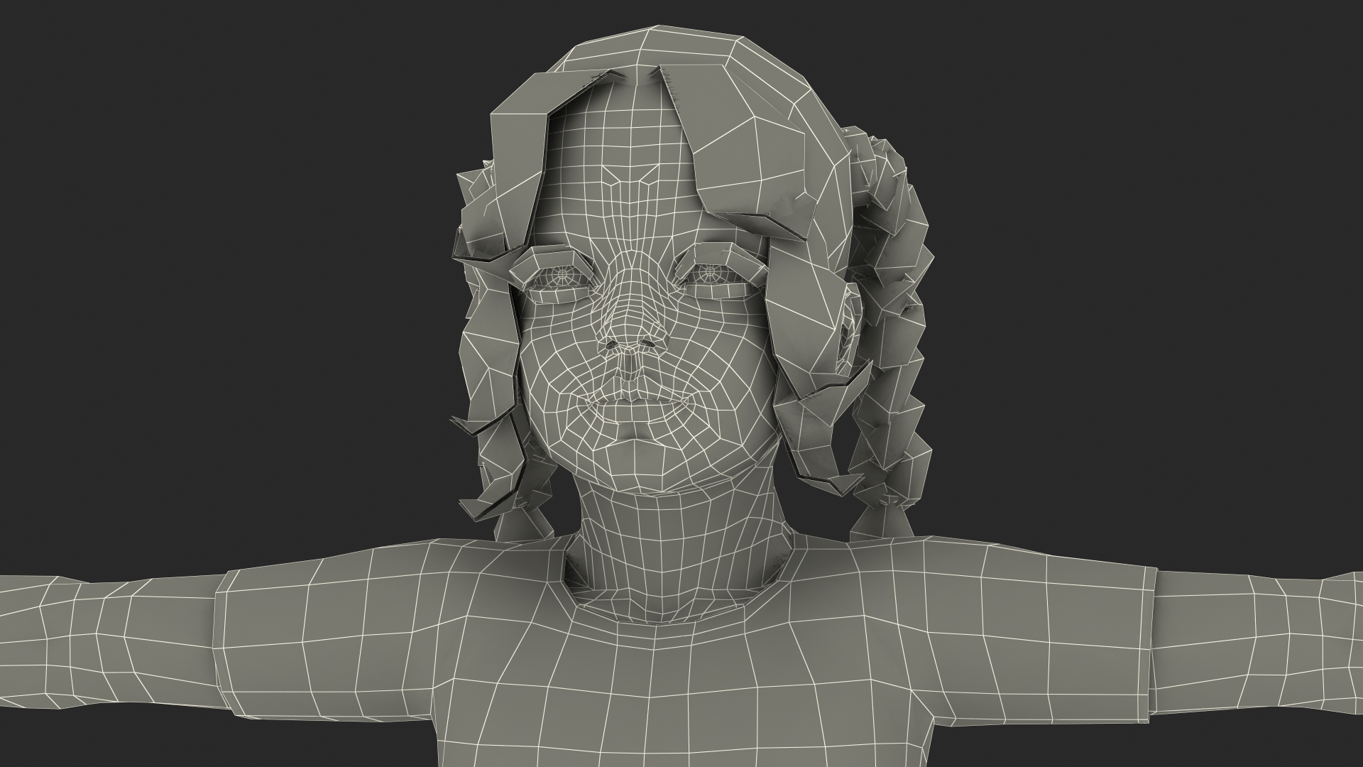 3D Child Girl Home Style T-pose model