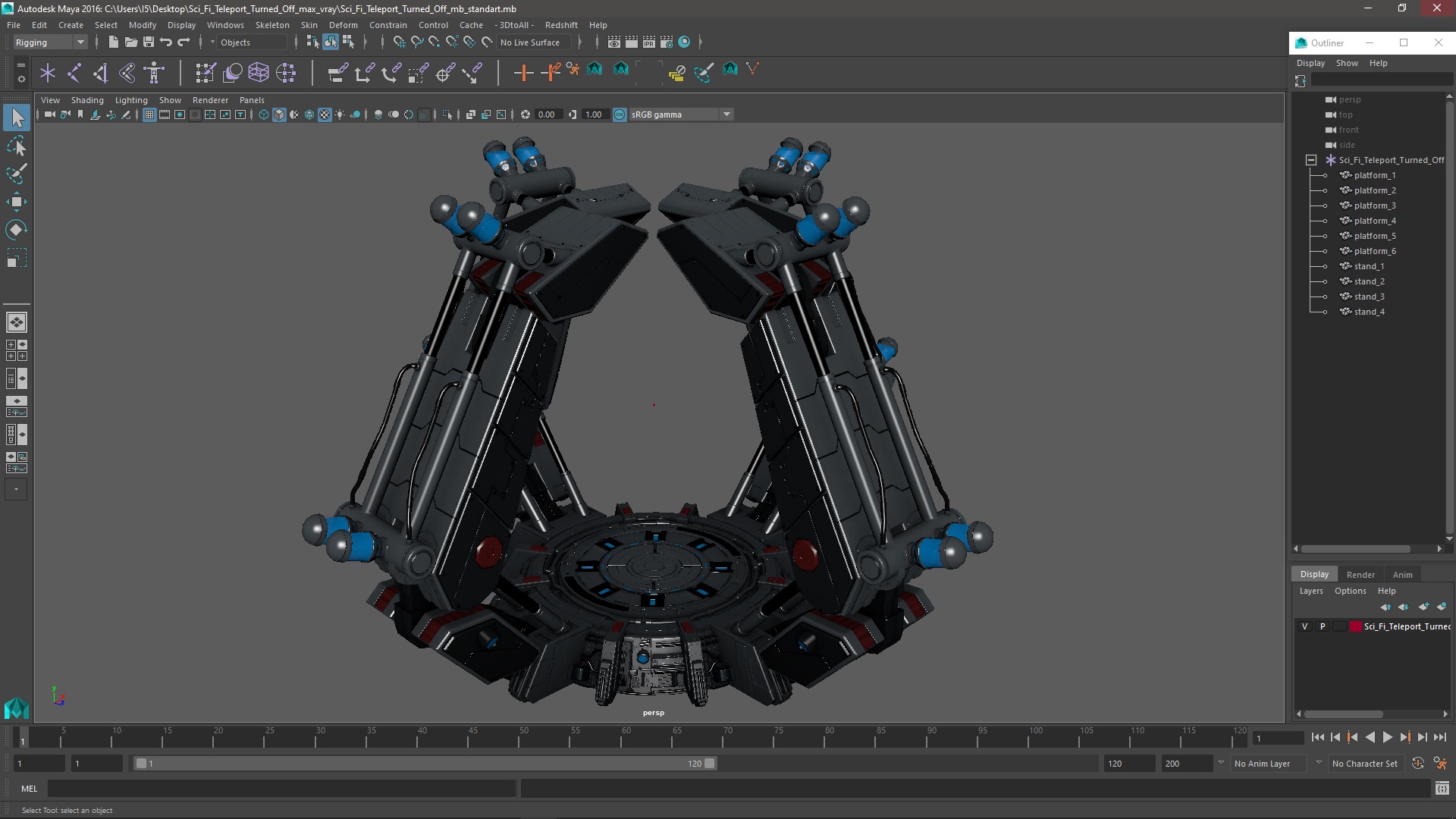 3D Sci Fi Teleport Turned Off