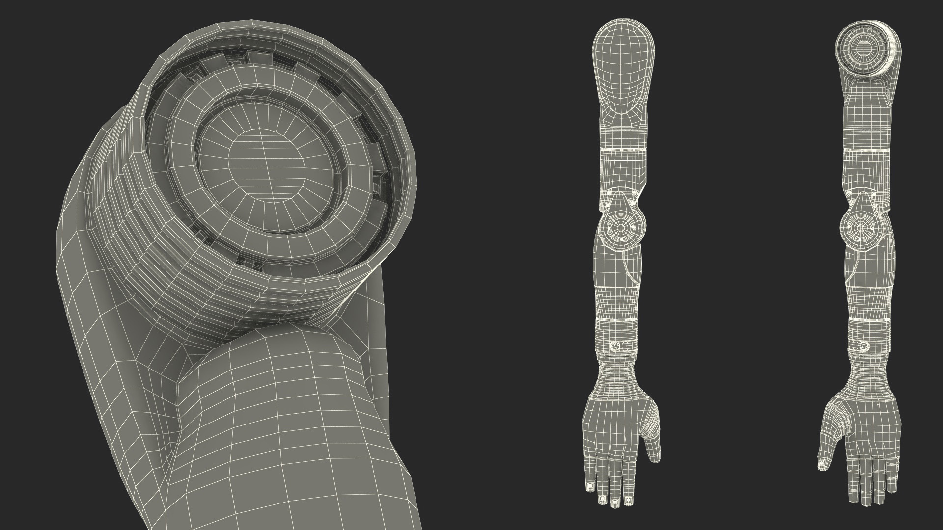 3D Bionic Arm Deka Rigged for Maya