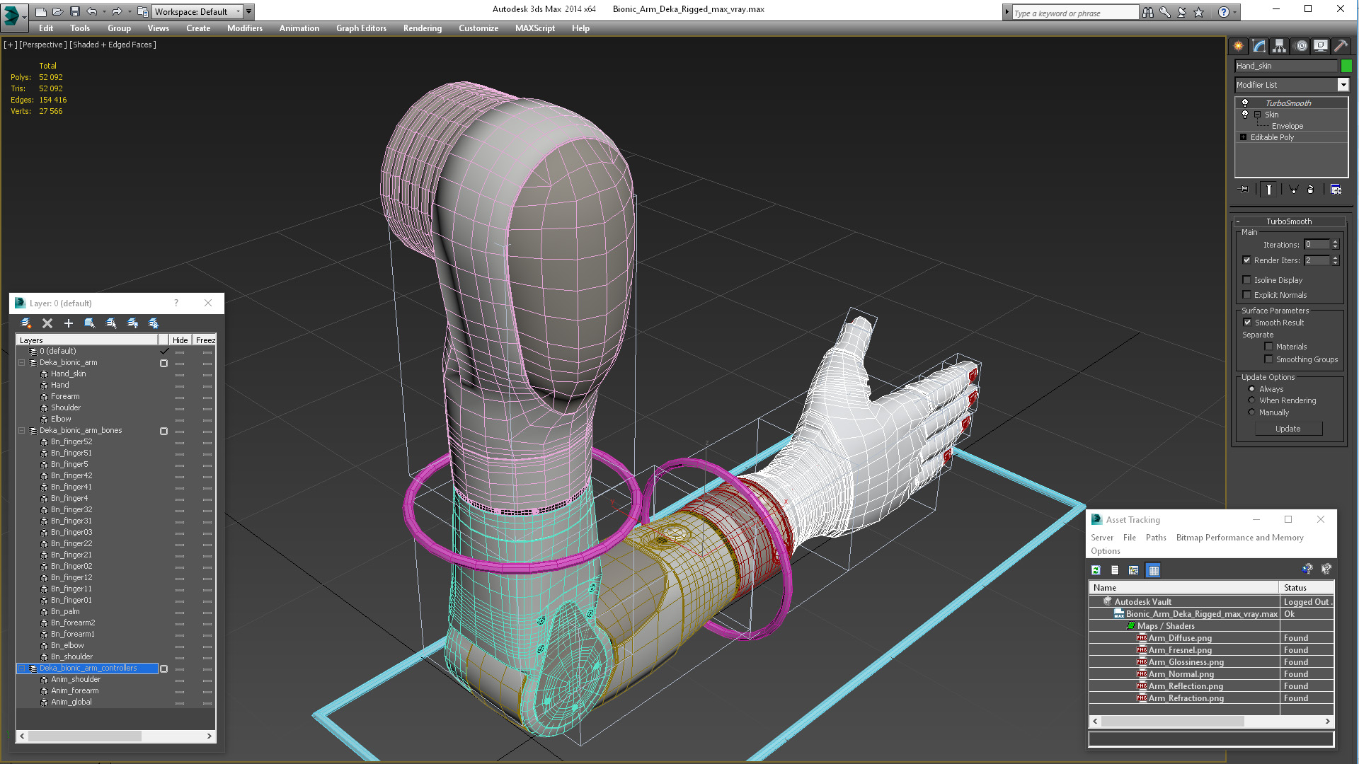 3D Bionic Arm Deka Rigged for Maya
