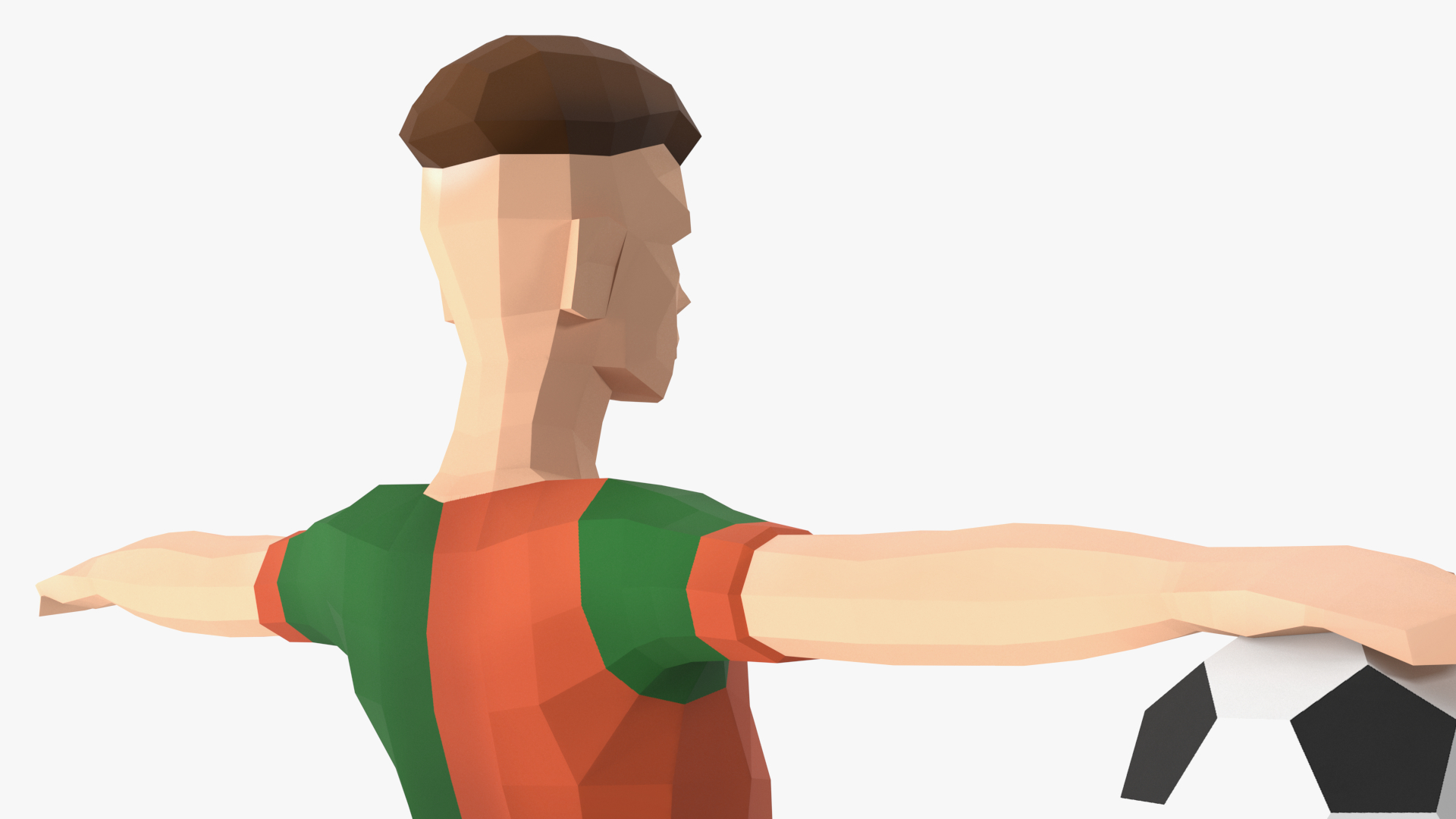 3D model Football Player Low Poly Rigged for Cinema 4D